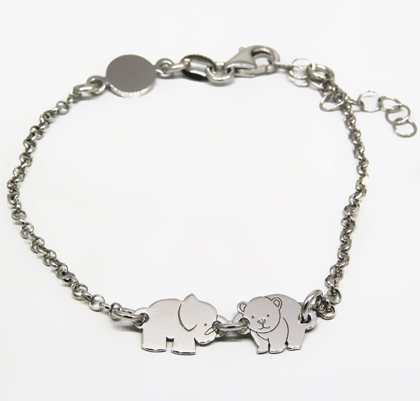 pulsera nena , animalitos, elefante y oso