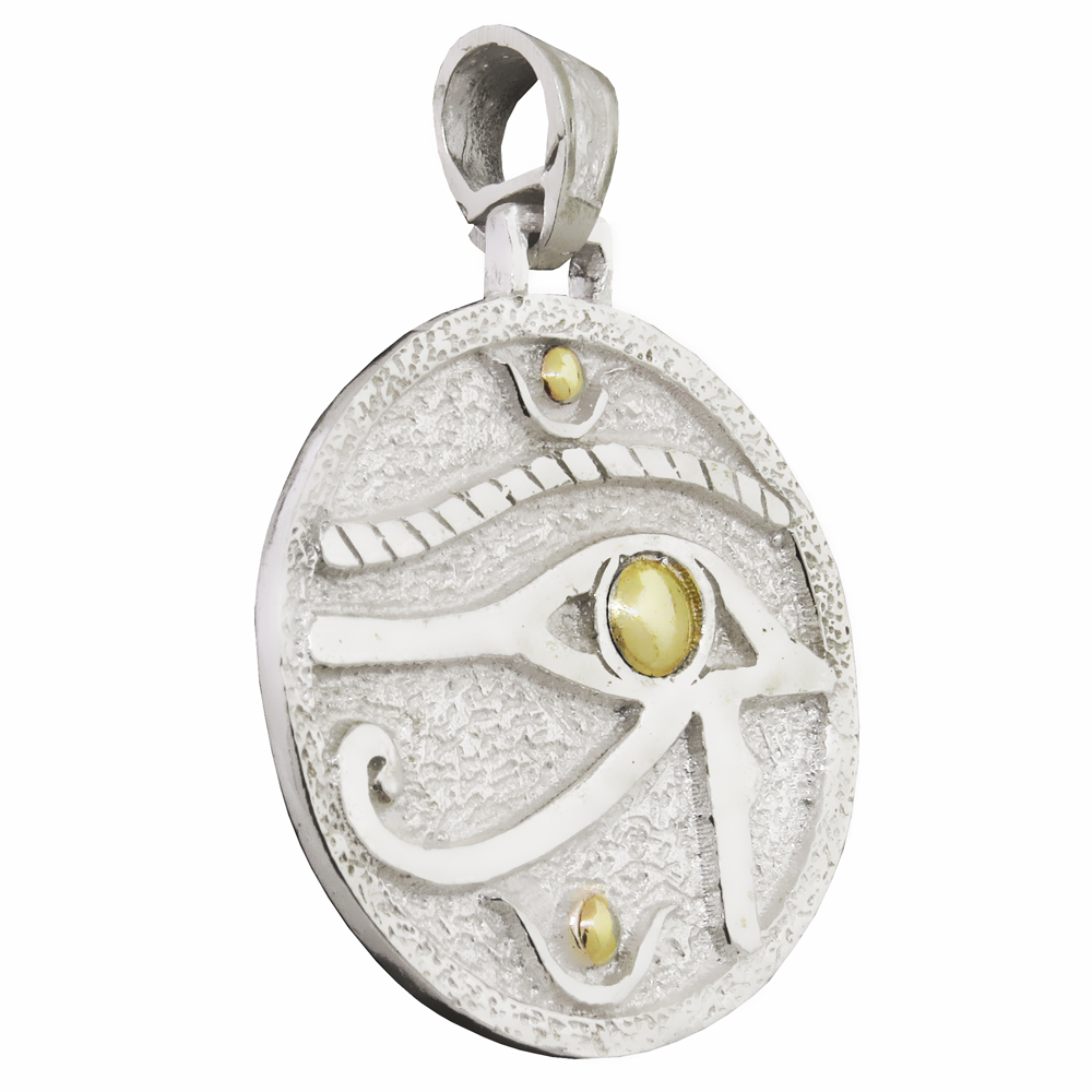 Medalla redonda ojo de Horus con double. 3,1 cm