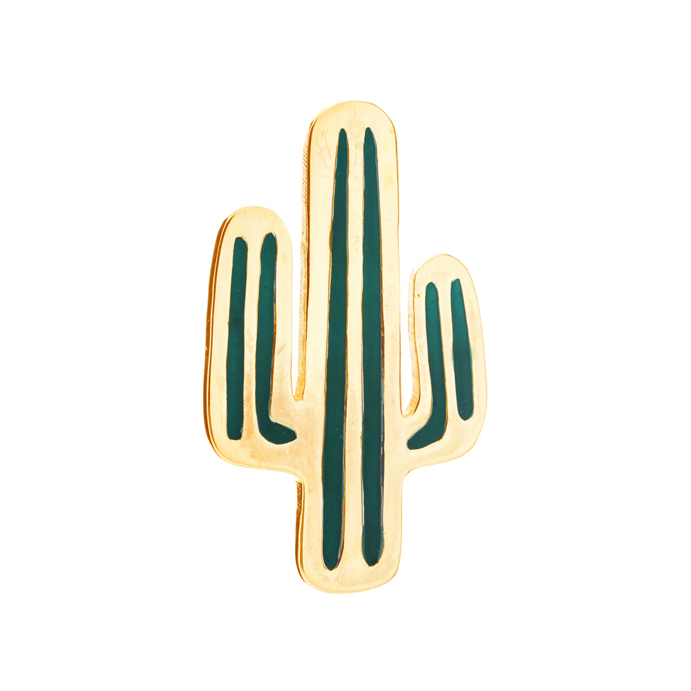 Colgante cactus amarillo con esmalte