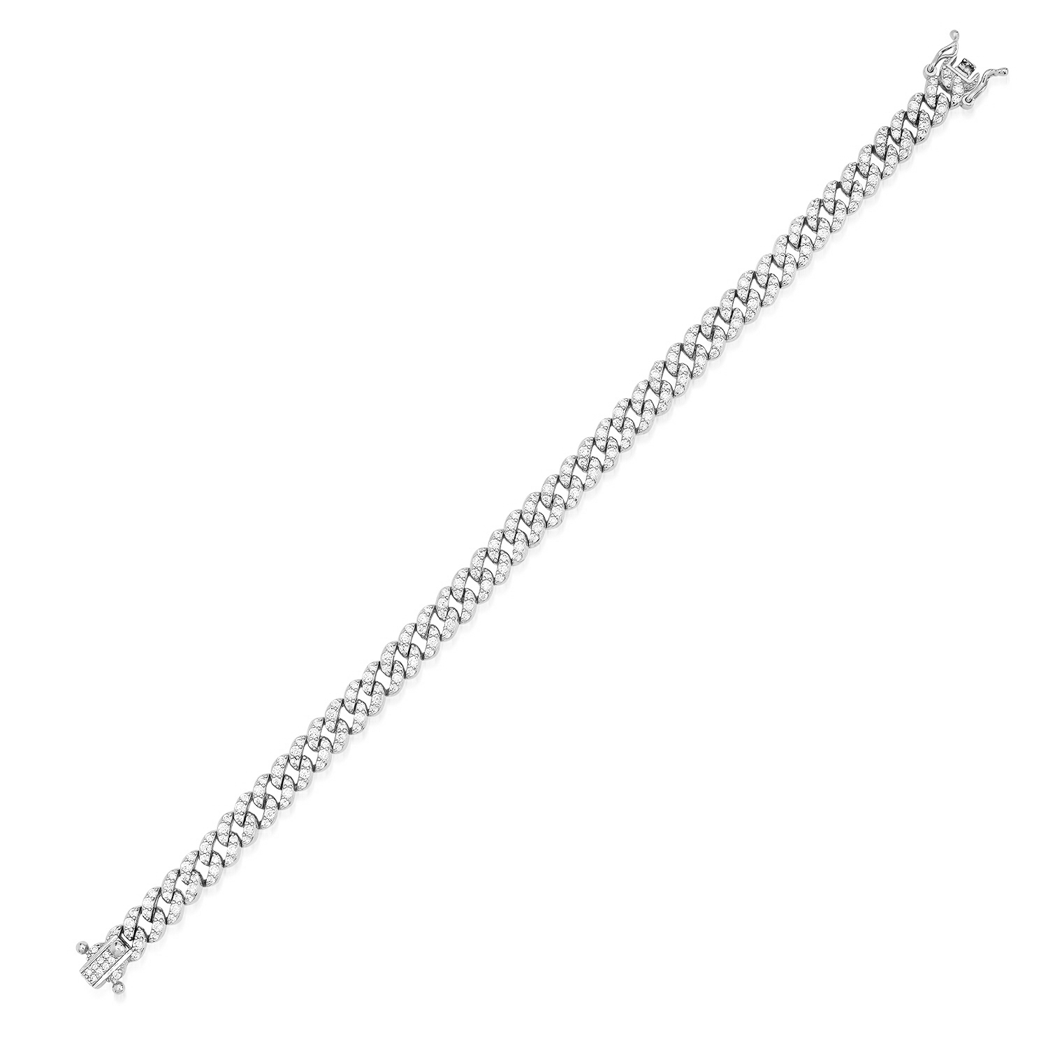 Pulsera linea premium, grumet pavee blanca