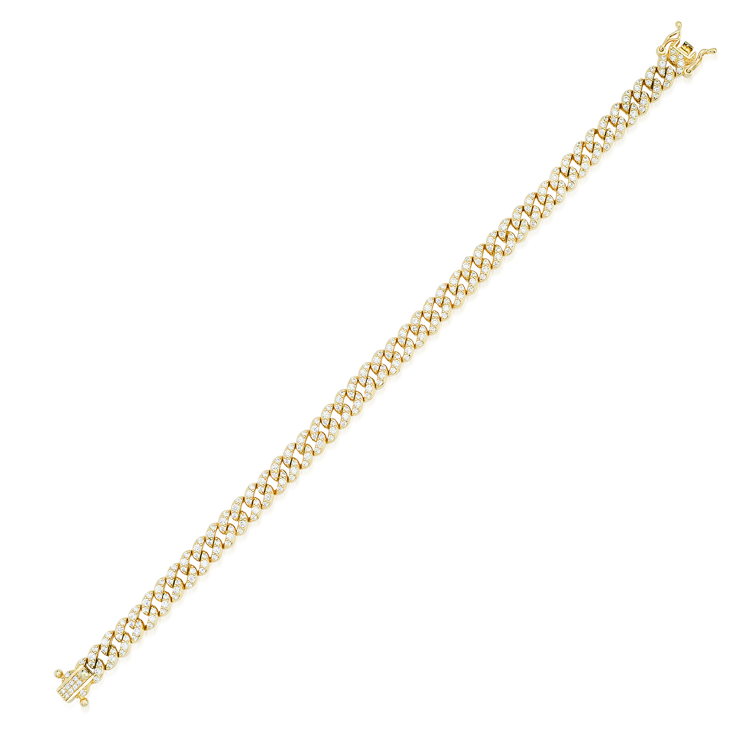 Pulsera linea premium, grumet pavee amarilla