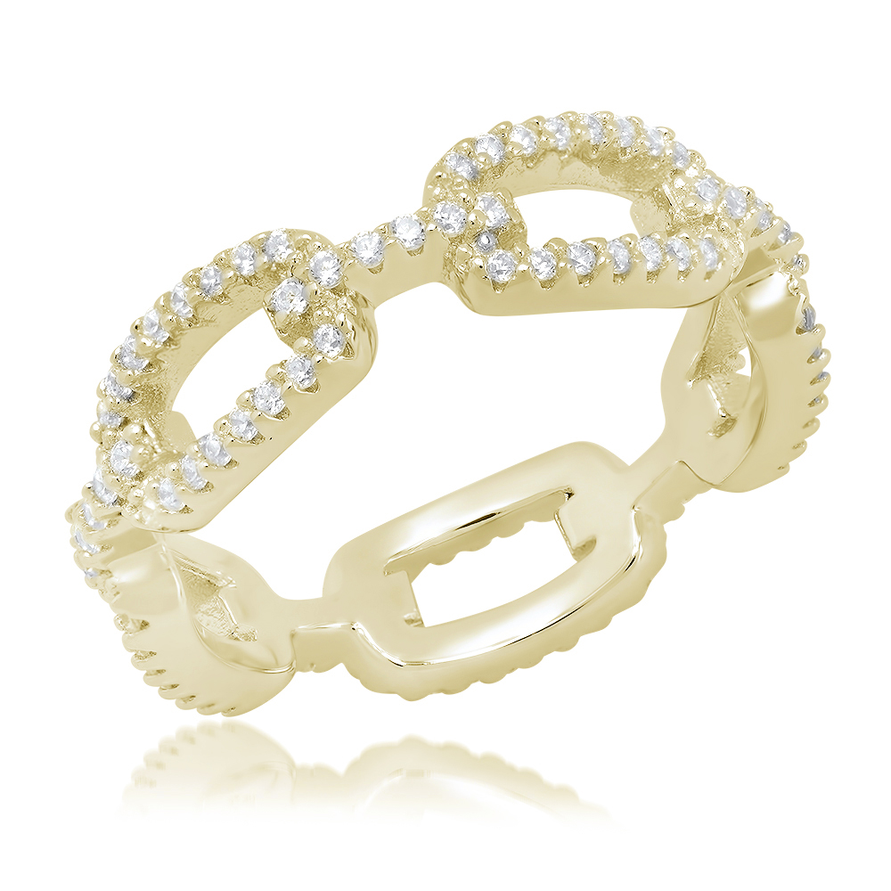 Anillo linea premium, sin fin, amarillo