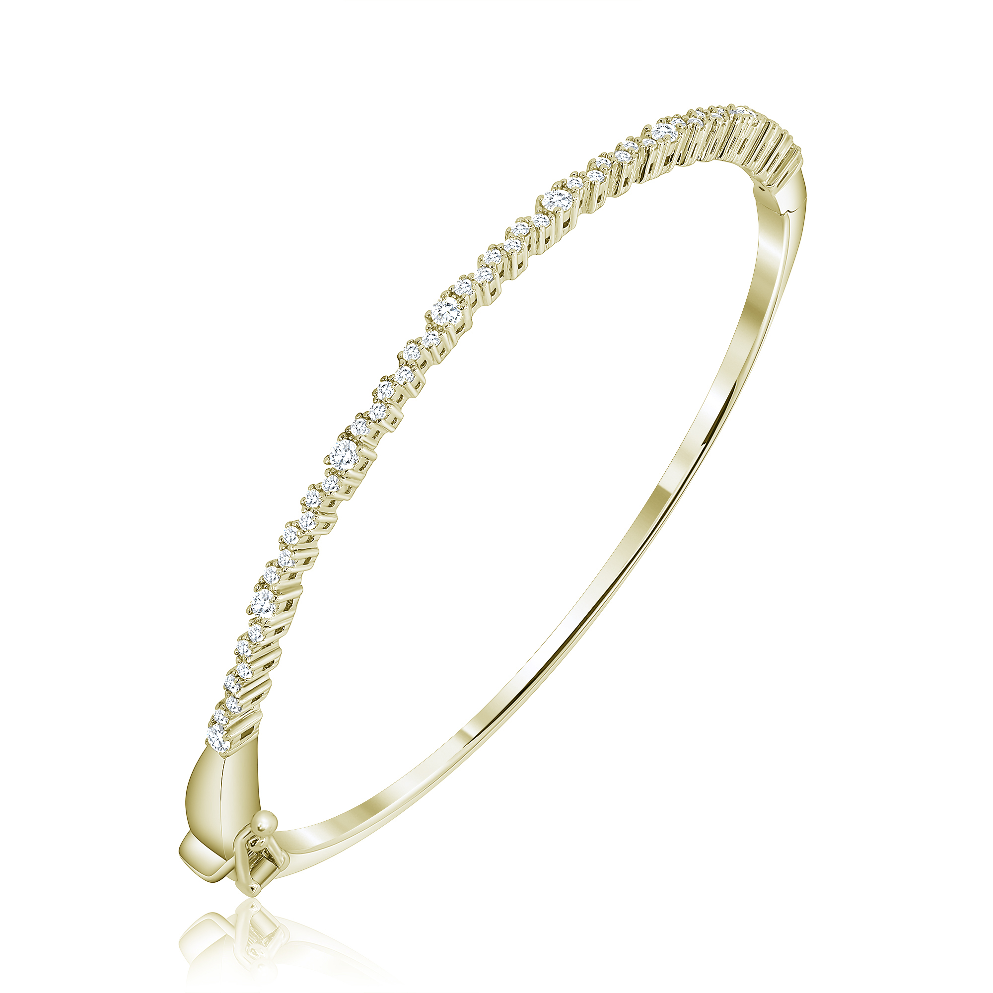 Pulsera linea premium, esclava con piedras pequeñas, amarilla