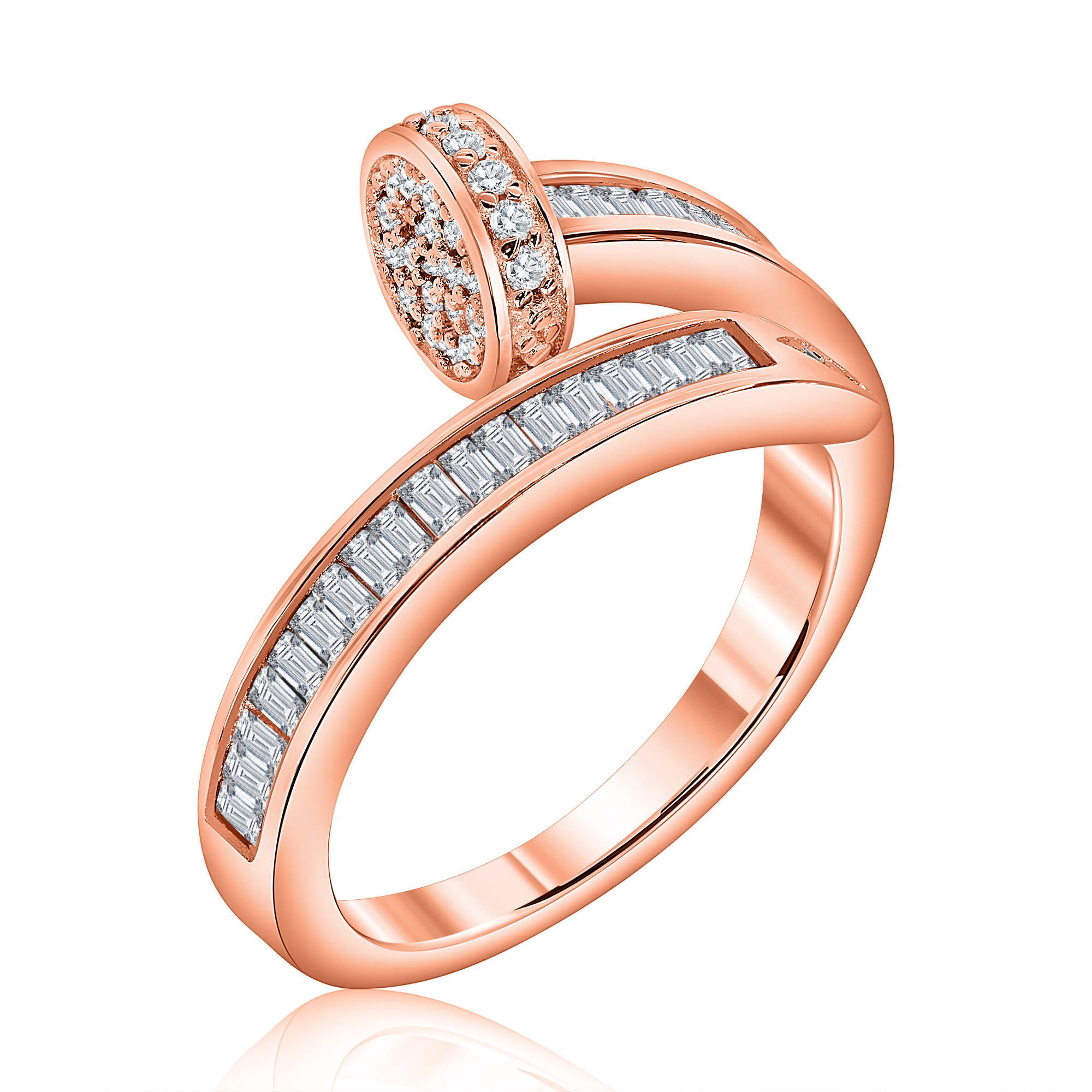 ANILLO ROSADO CLAVO CON PIEDRAS