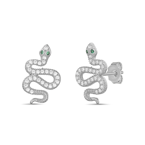 AROS SERPIENTE CON PIEDRAS BLANCAS