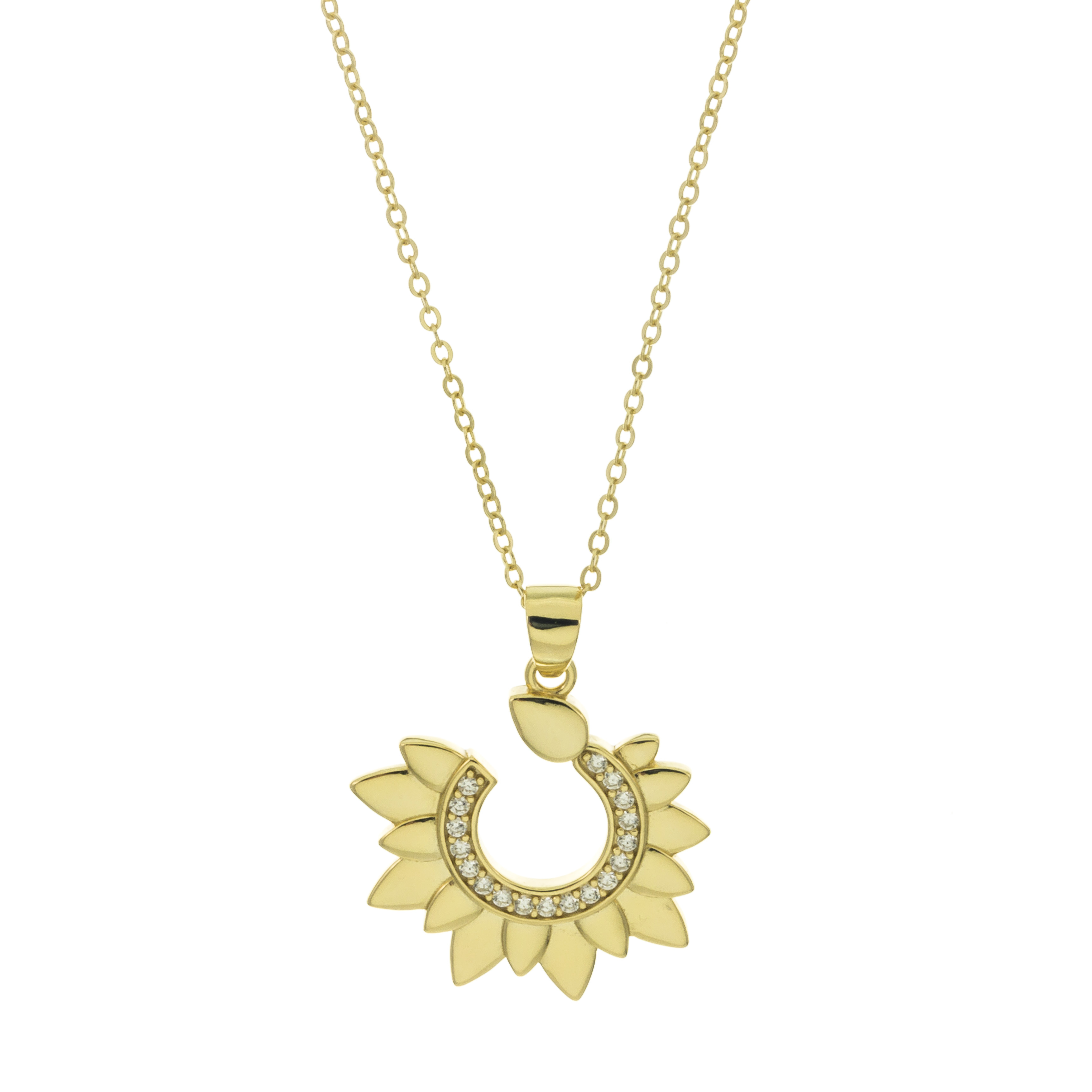 COLLAR DORADO CIRCULO PAVE