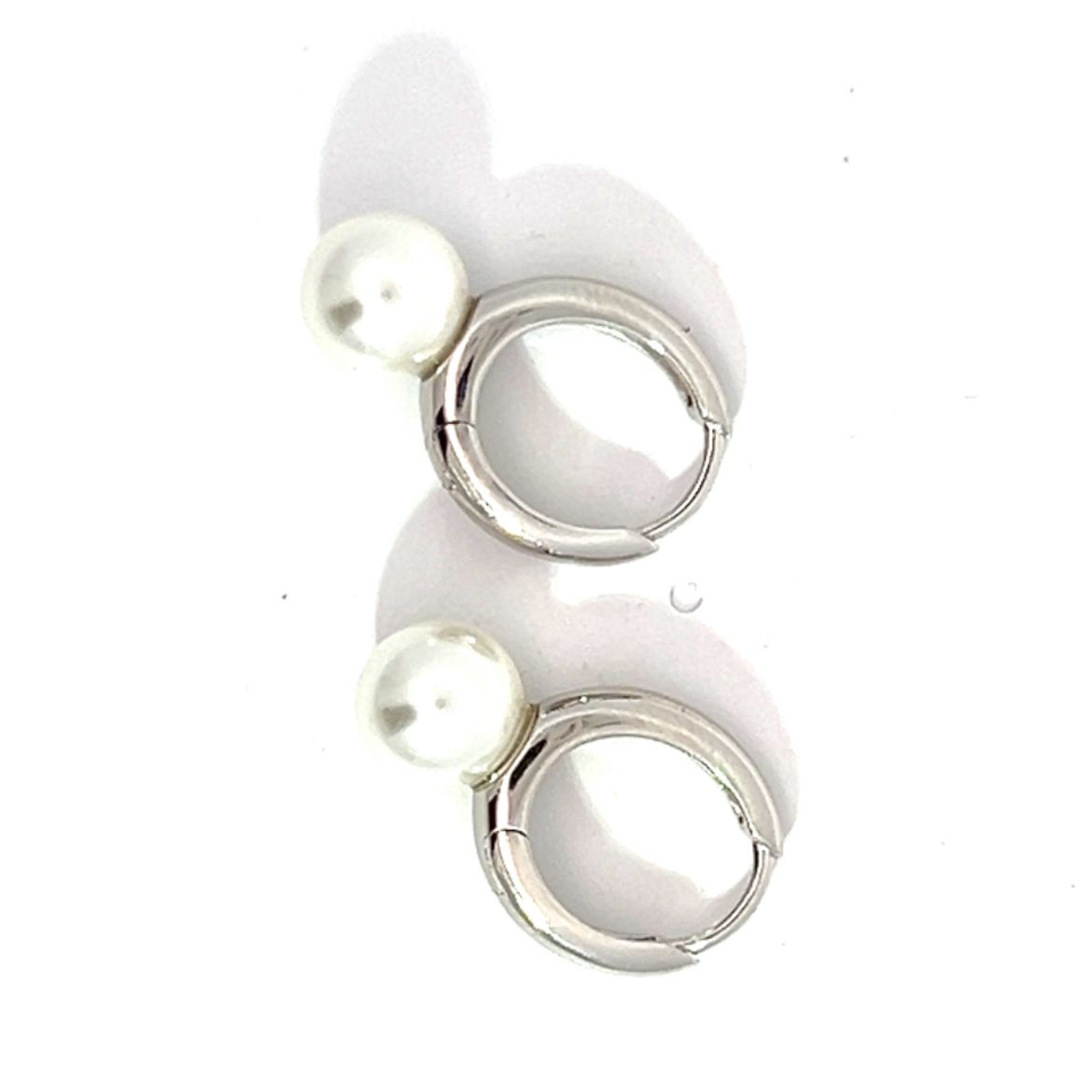 AROS BLANCO  CON PERLA