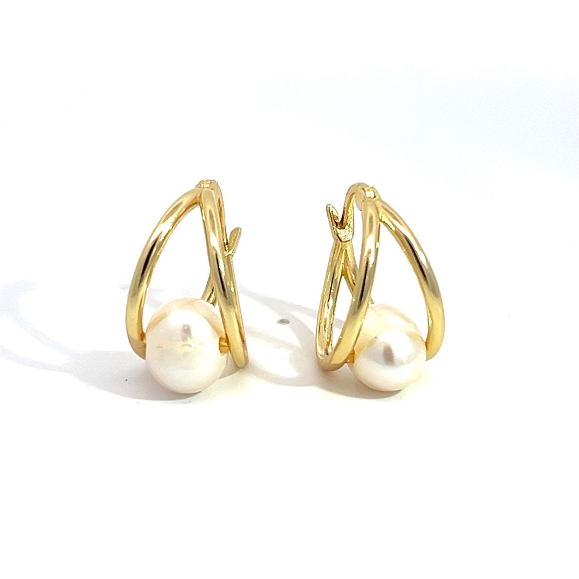 AROS DORADO DOBLE CON PERLA