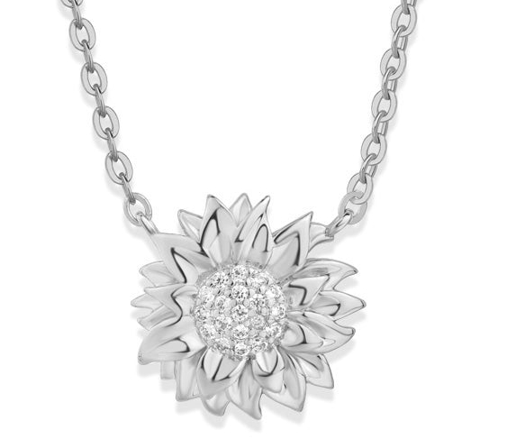 COLLAR BLANCO GIRASOL CENTRO PAVE