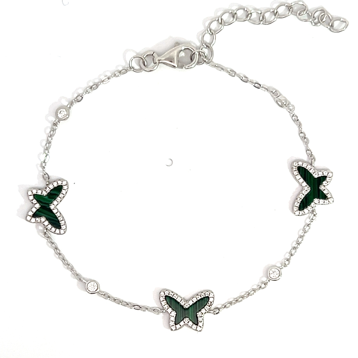 PULSERA BLANCO MARIPOSA MALAKITA