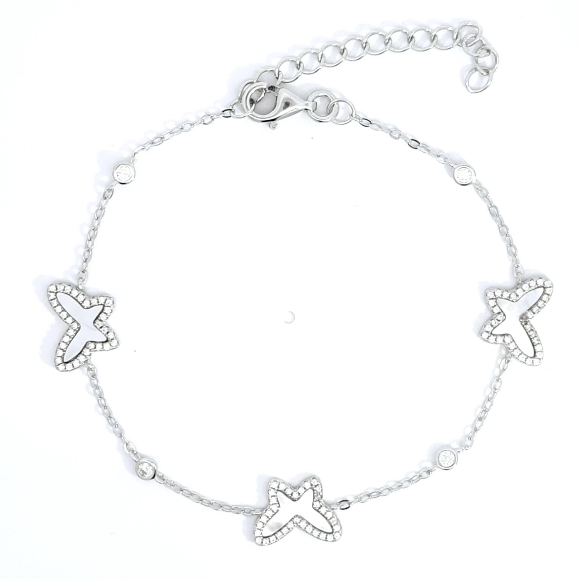 PULSERA BLANCO MARIPOSA MADRE PERLA