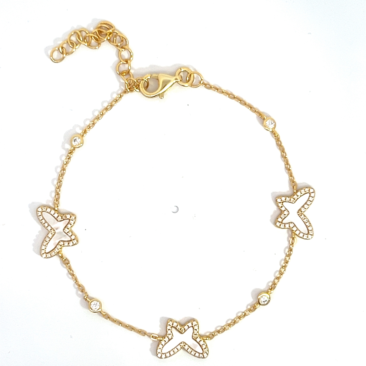 PULSERA DORADO MARIPOSA MADRE PERLA