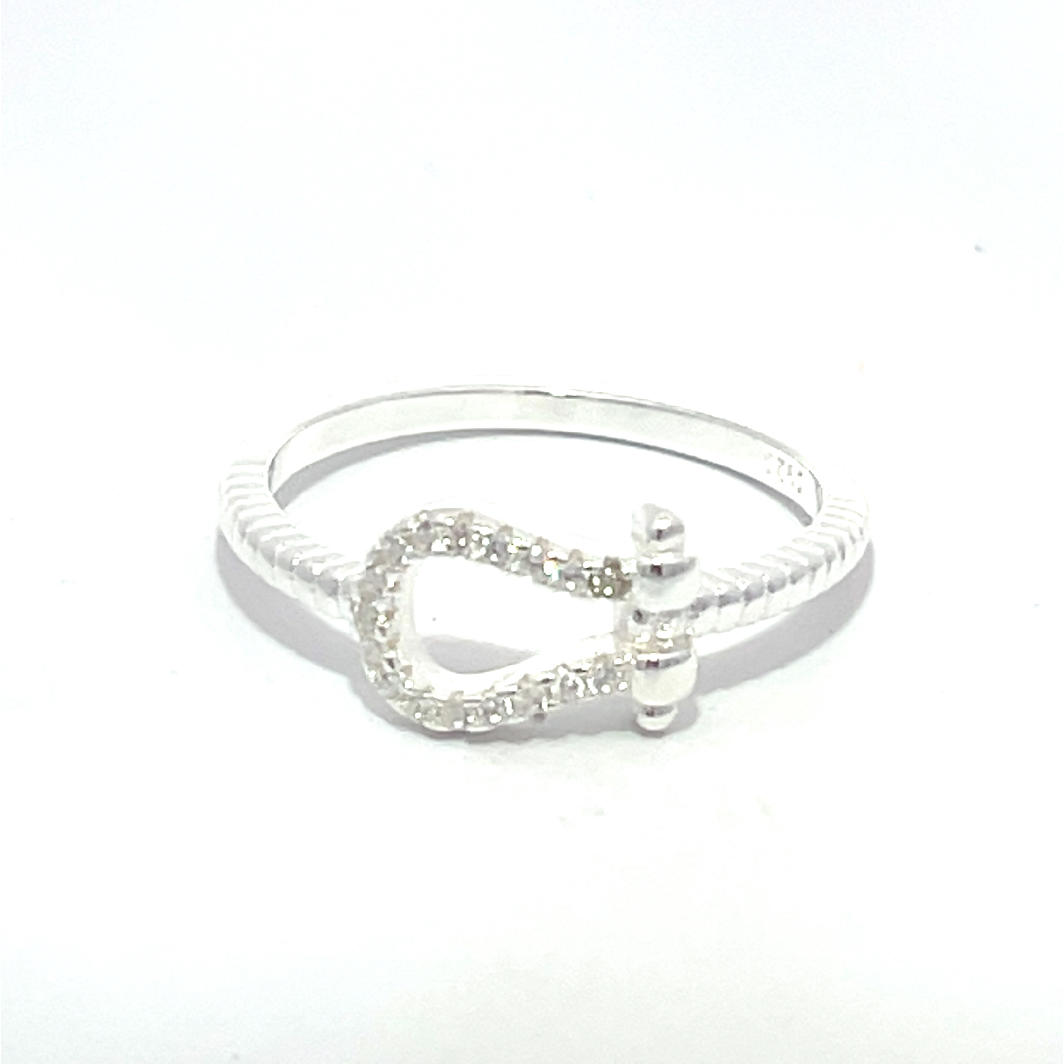 ANILLO SOLITARIO HERRADURA PAVE