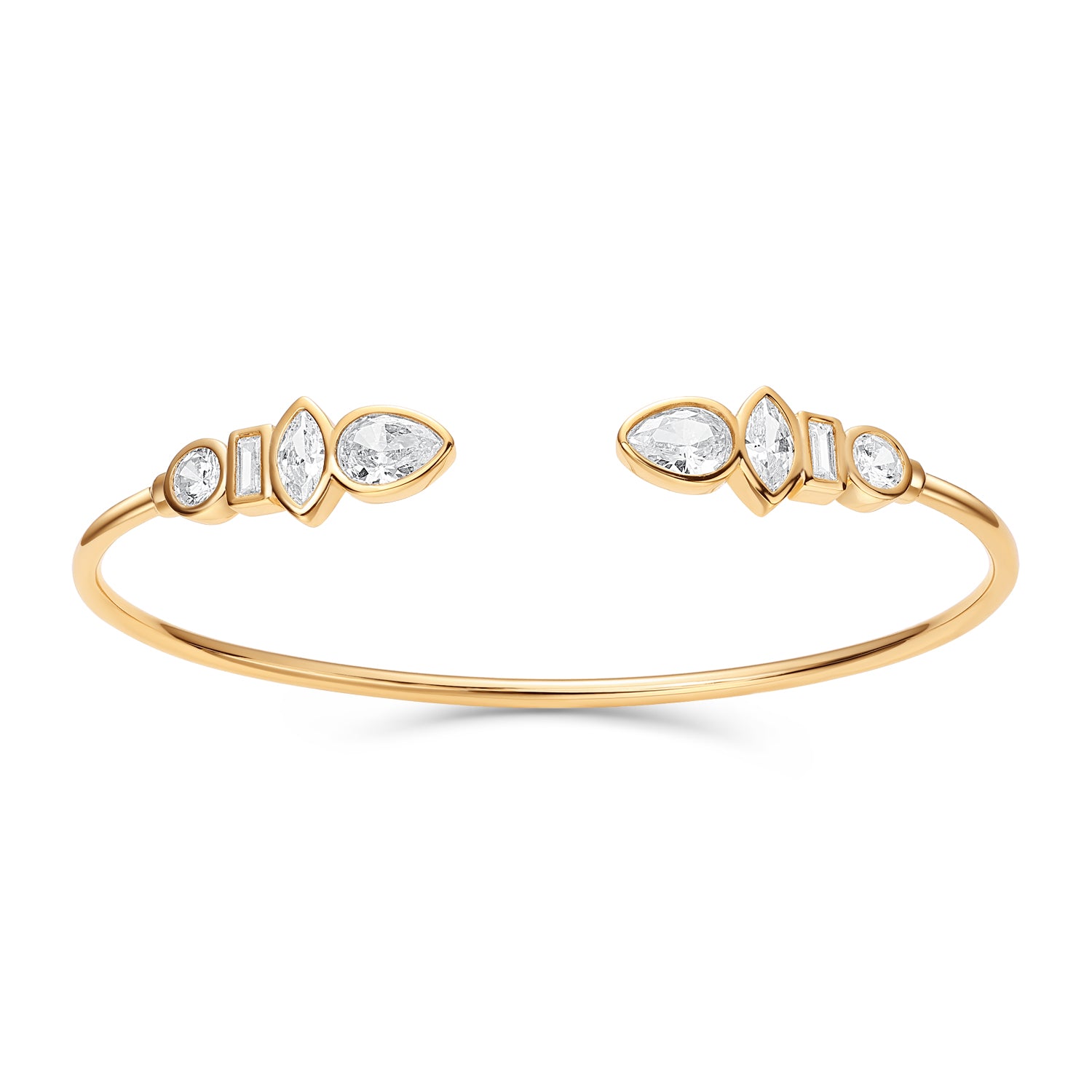 PULSERAS ESCLAVA ABIERTA DORADA VIROLA GOTA