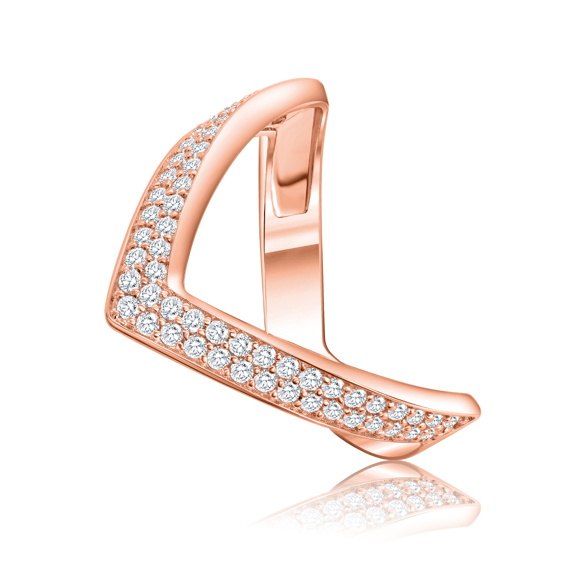 ANILLO ROSADO AFRICANO EN V MEDIO SIN FIN PREMIUM