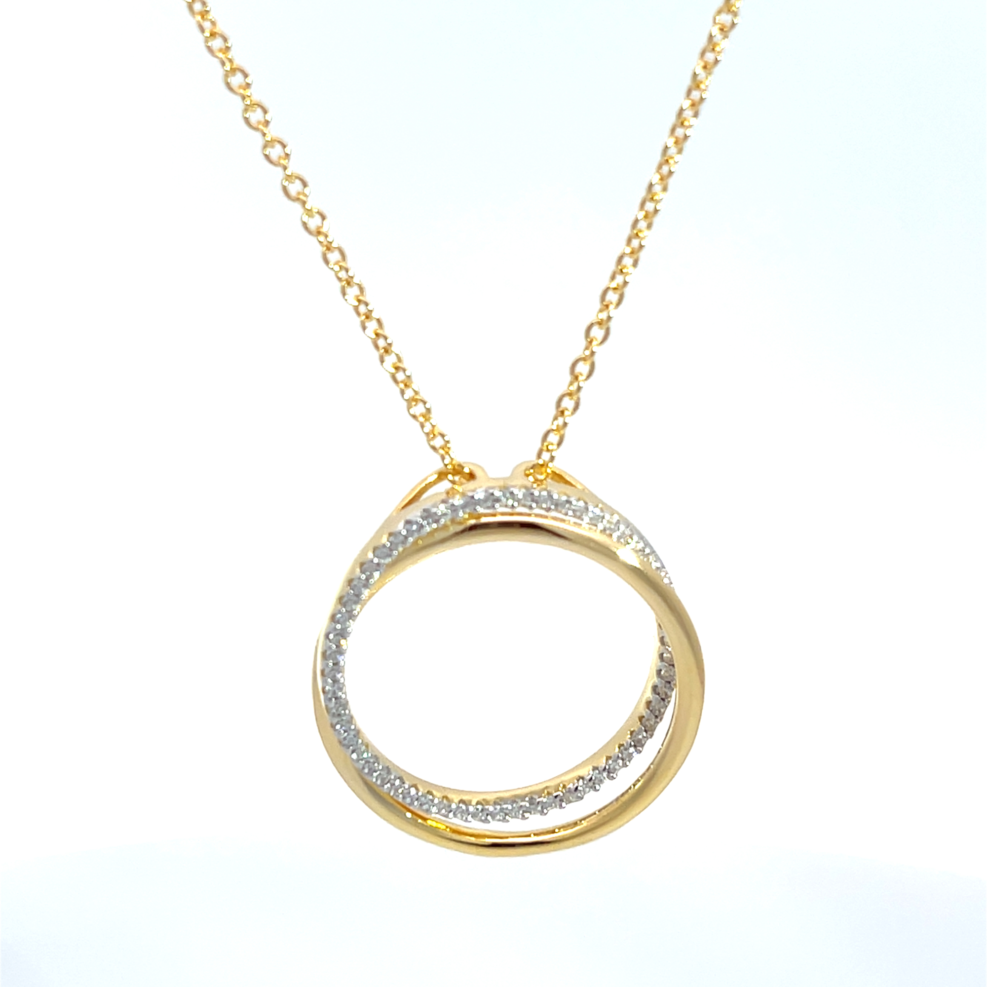 CONJUNTO DORADO ALDABAS CRUZADAS PULIDA PAVE PREMIUM 44+5 CM.