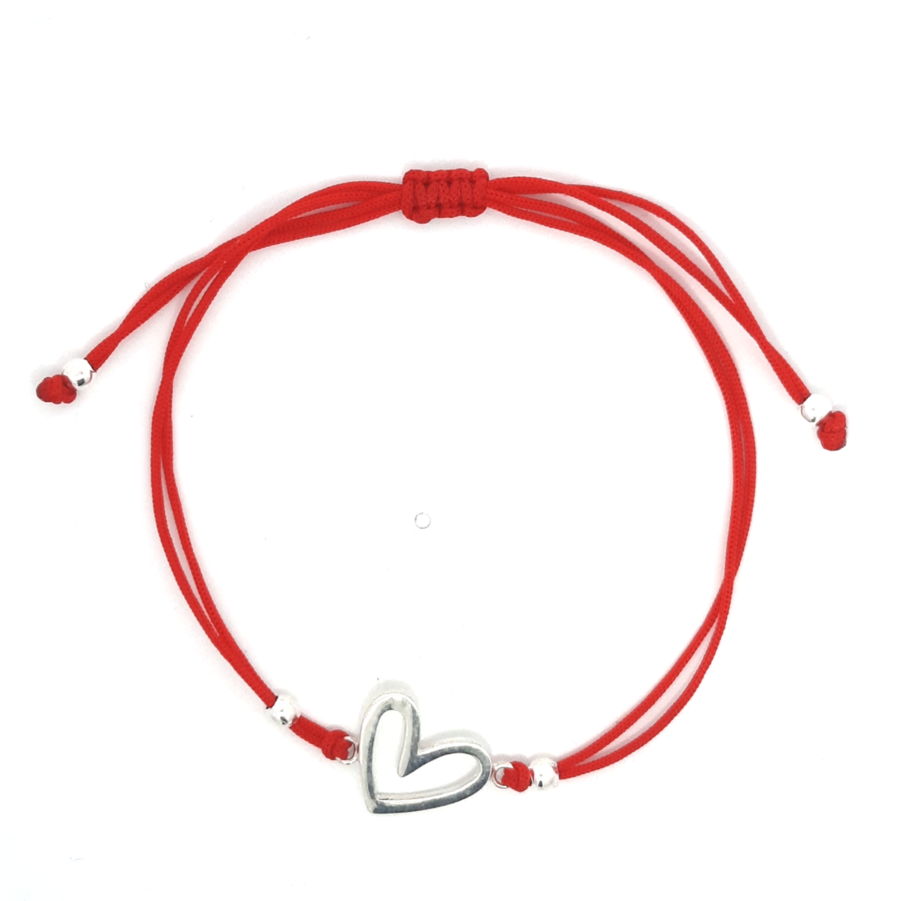 PULSERA HILO ROJO CORAZON INCLINADO