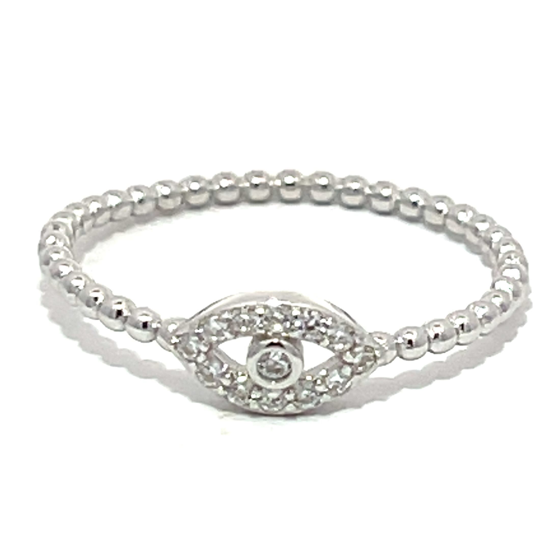 ANILLO OJITO CON CUBIC CUERPO BOLITAS
