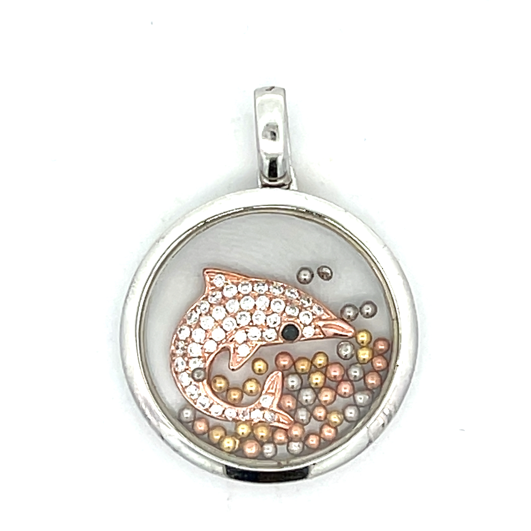 COLGANTE JUBEL, REDONDO, DELFIN CON BOLITAS