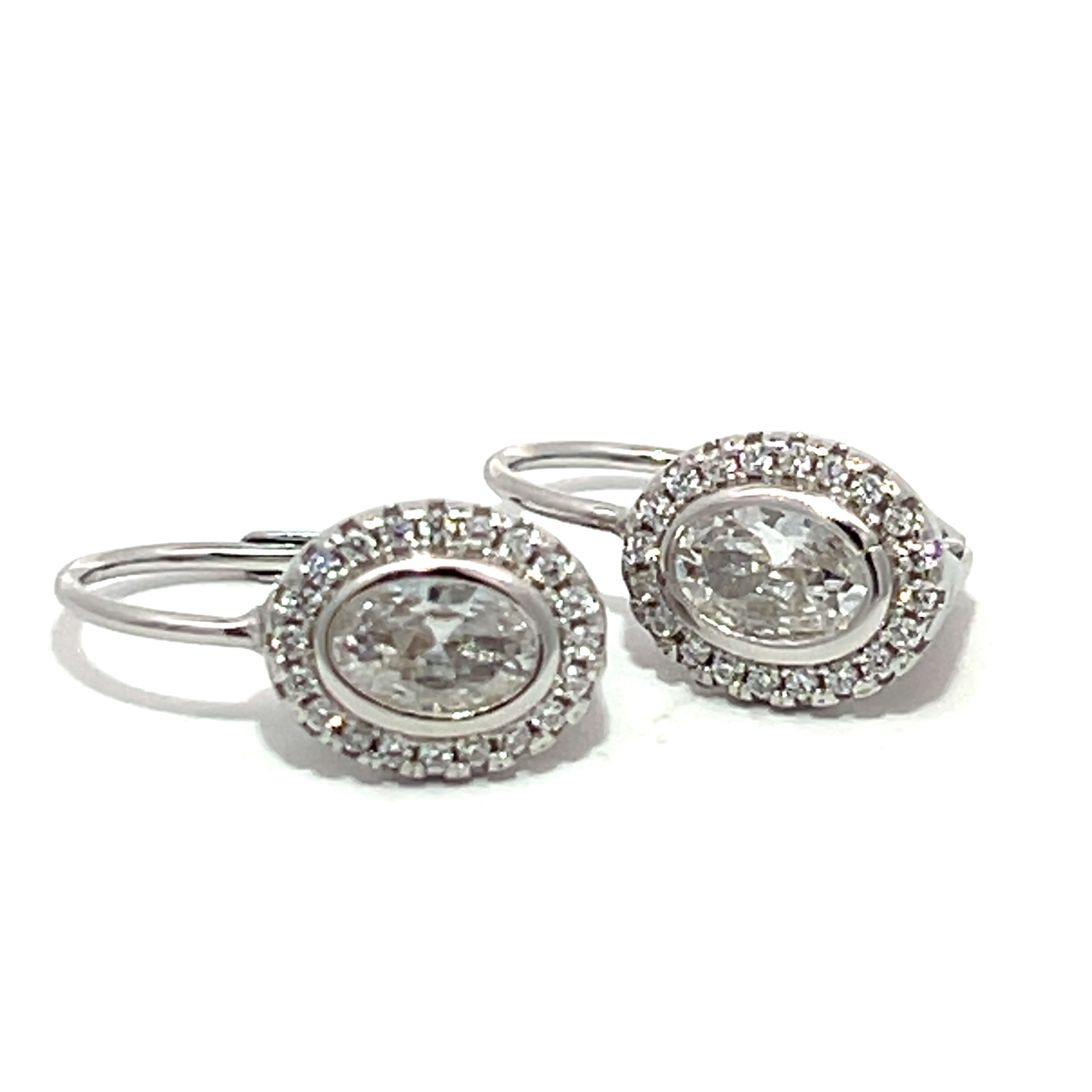 AROS BRIZURA PIEDRA BLANCA OVAL