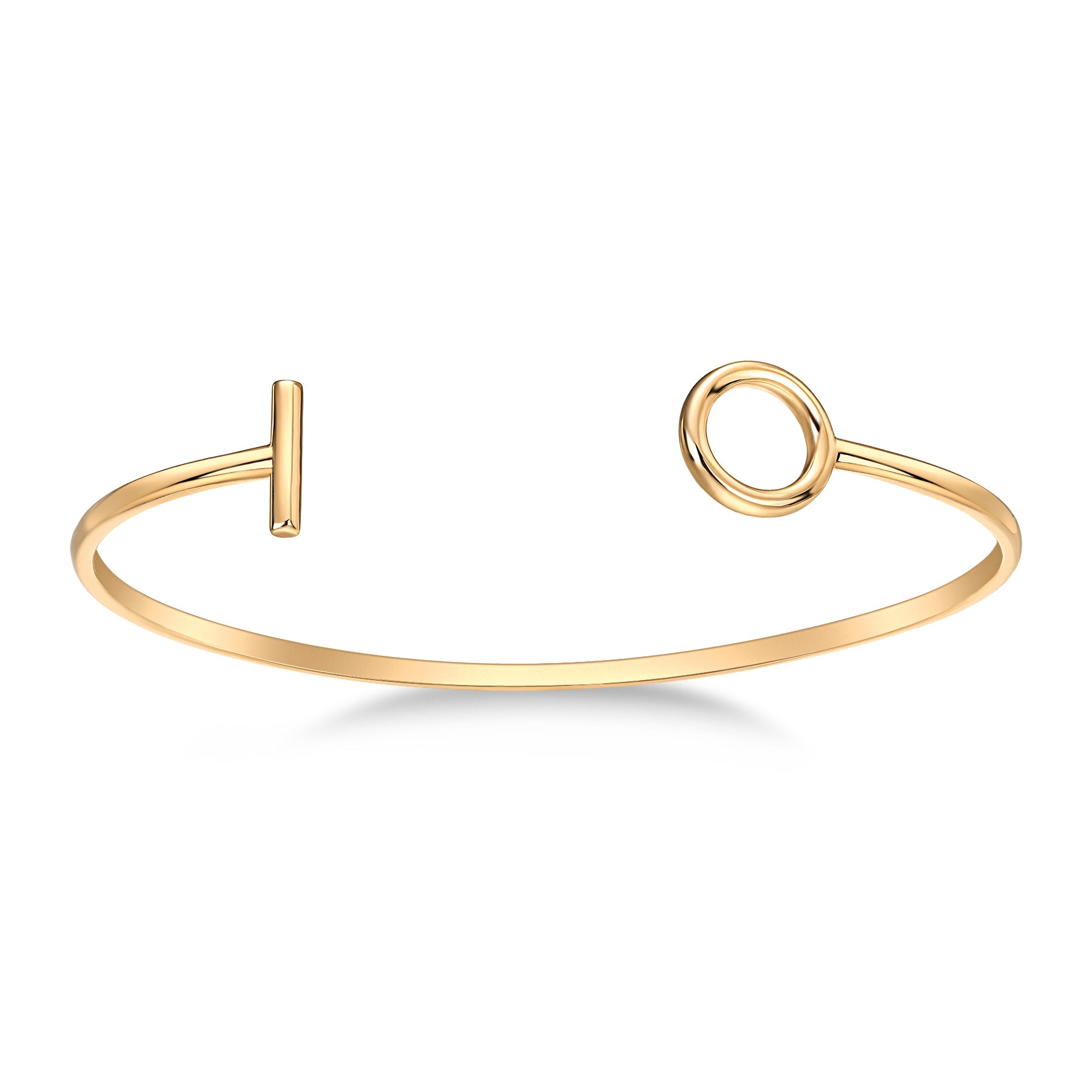 PULSERA DORADO ESCLAVA ABIERTA BARRITA CIRCULO