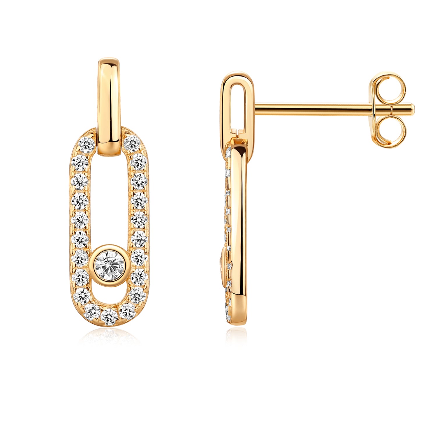 AROS DORADO OVAL PAVE CENTRO SUSANITO