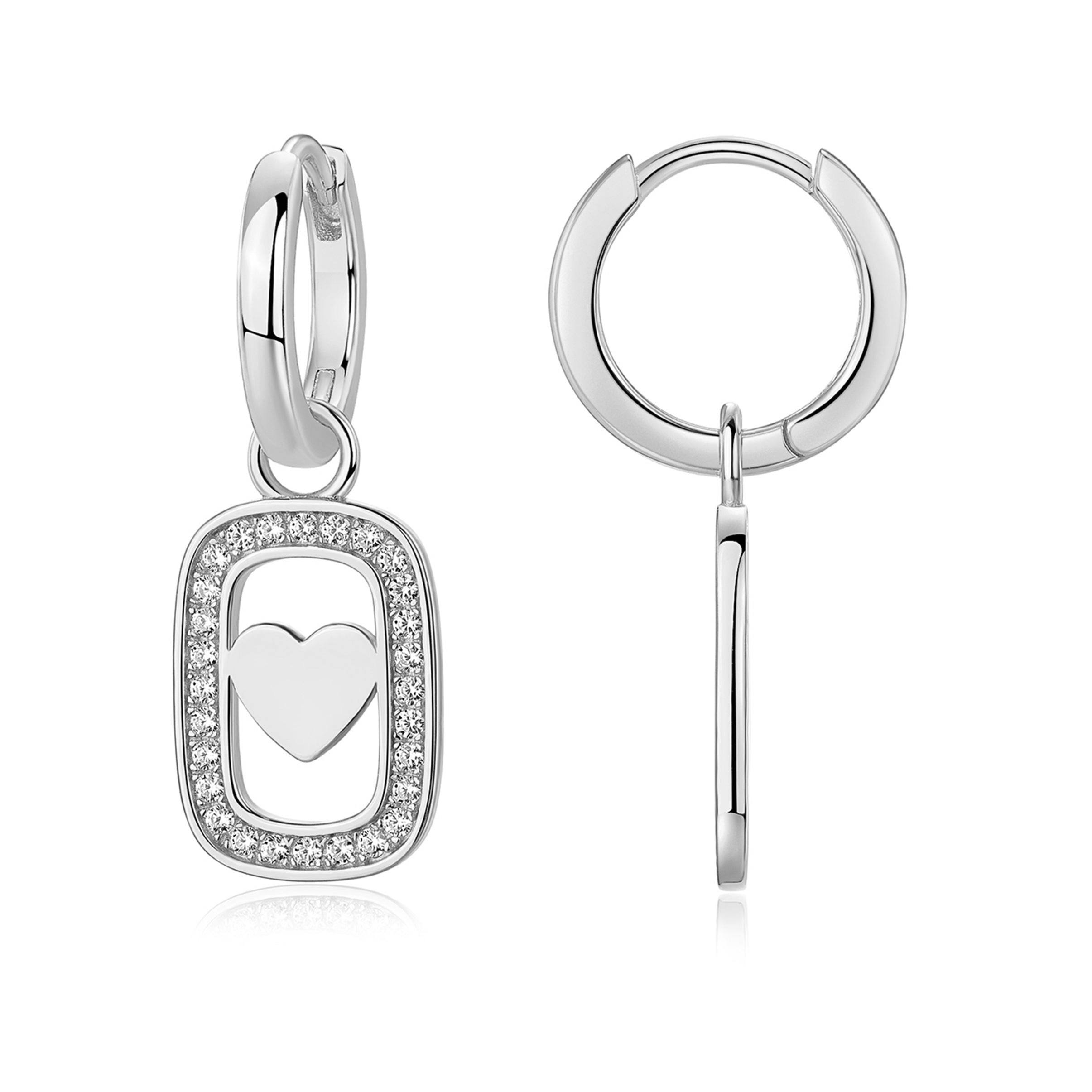 AROS BLANCO OVAL PAVE CENTRO CORAZON