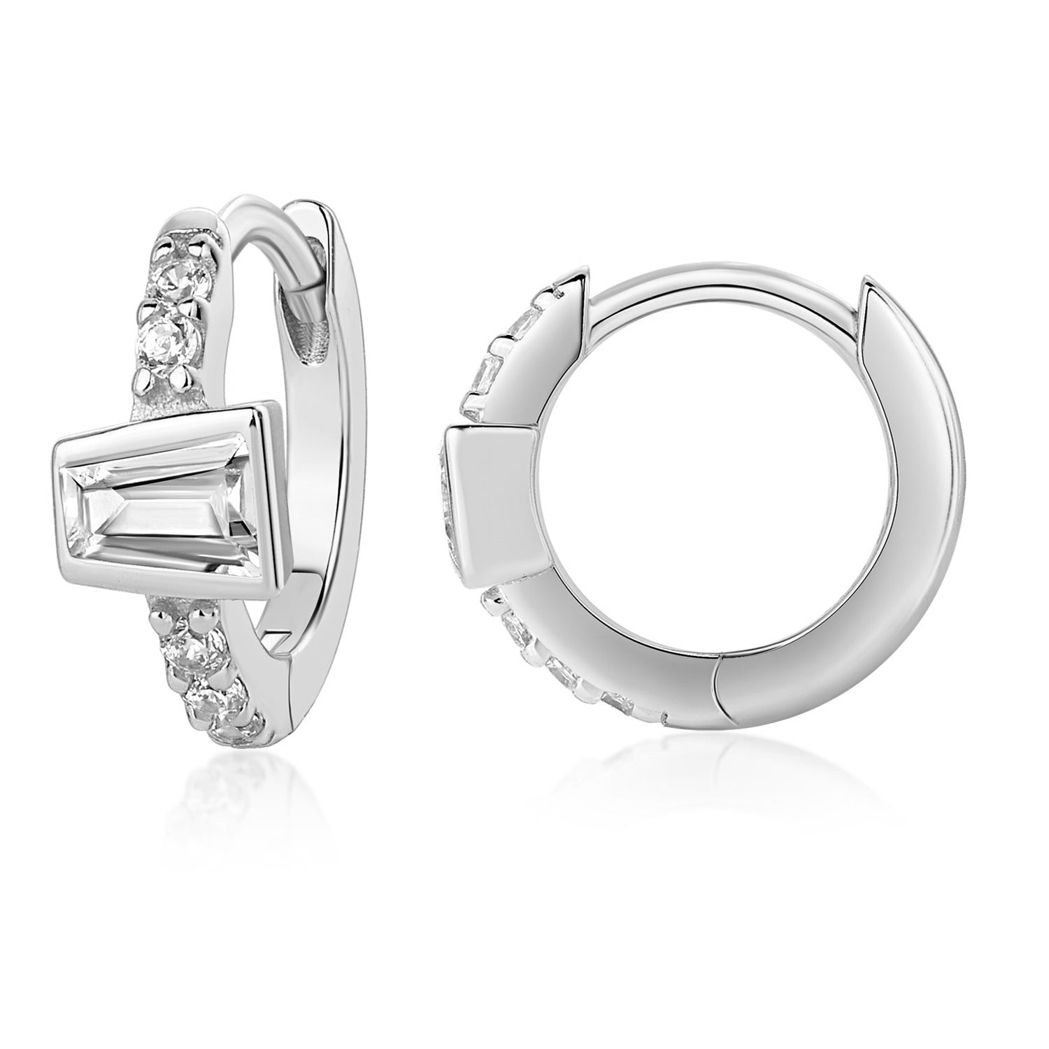 AROS BLANCO ARGOLLA PIEDRA RECTANGULAR 12MM DIAM.