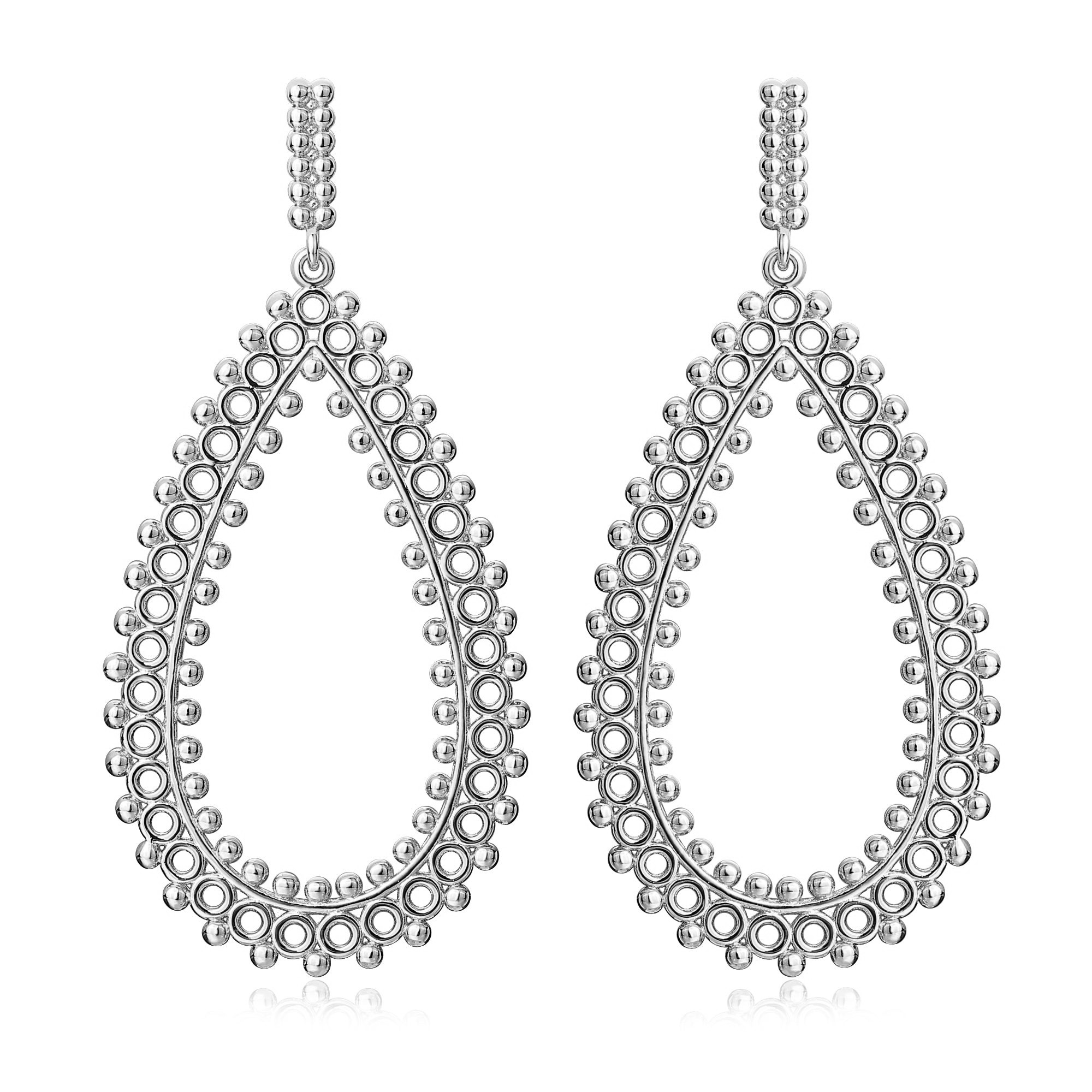 AROS BLANCO GOTA CONTORNO CALADO BOLITAS 40X20MM