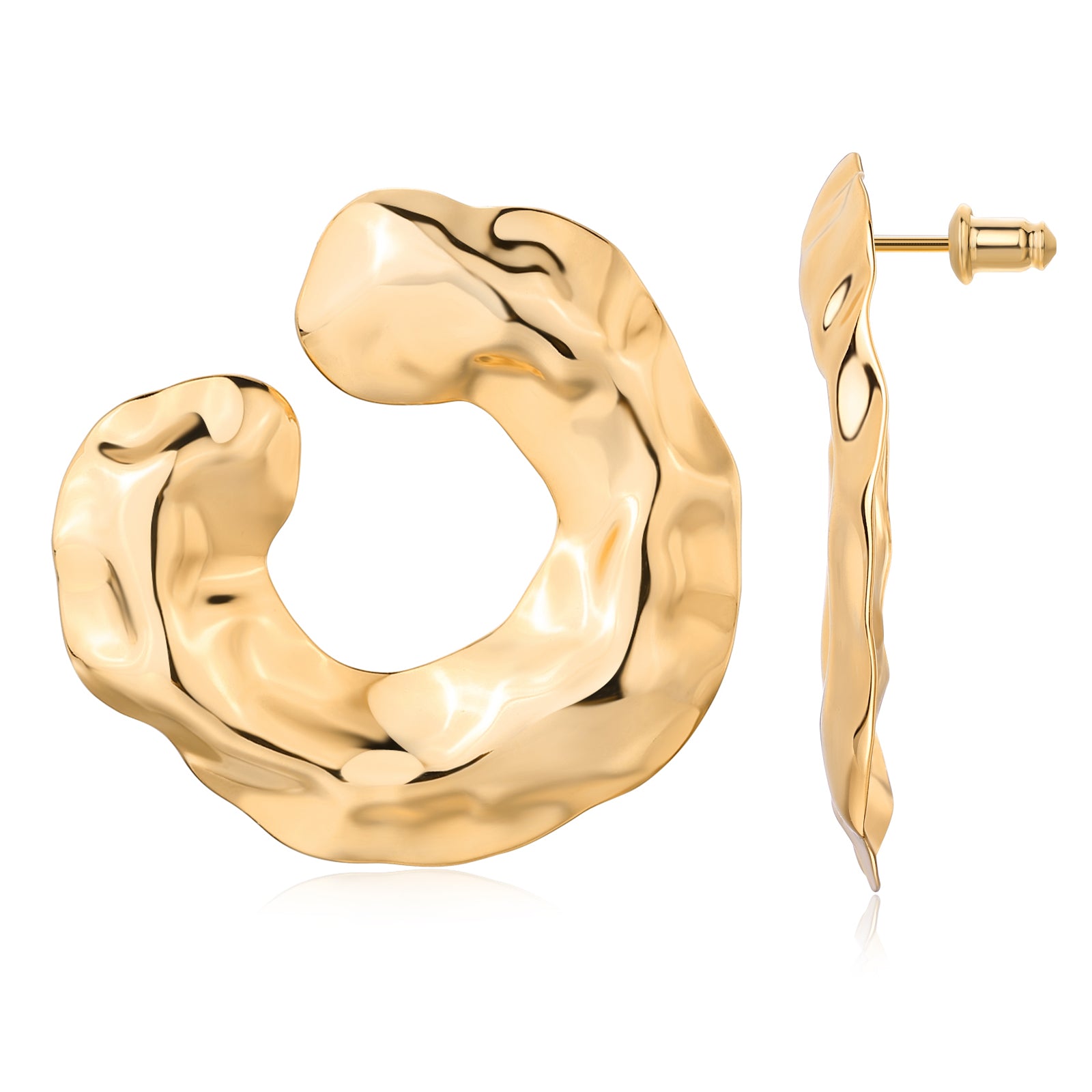 AROS DORADO MARTILLADO 40MM