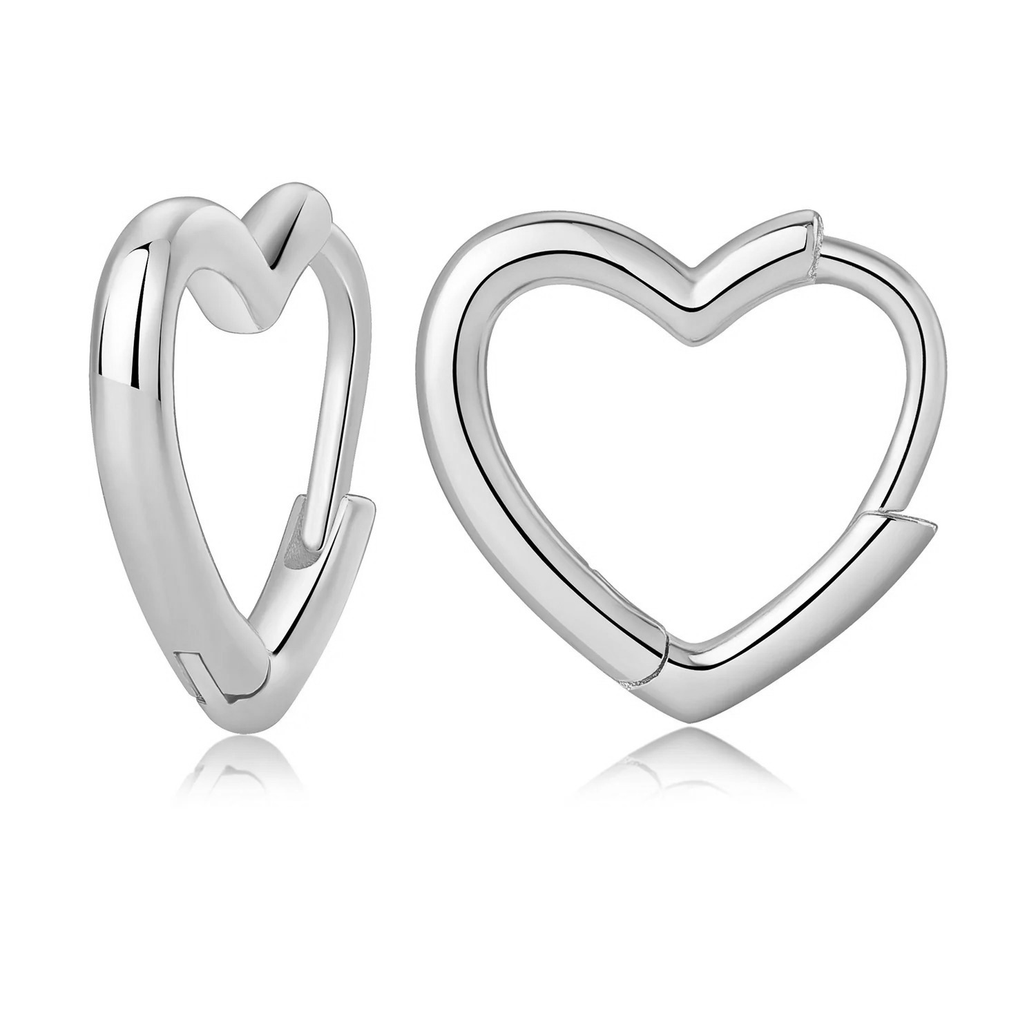 PAR AROS BLANCO CORAZON 11MM