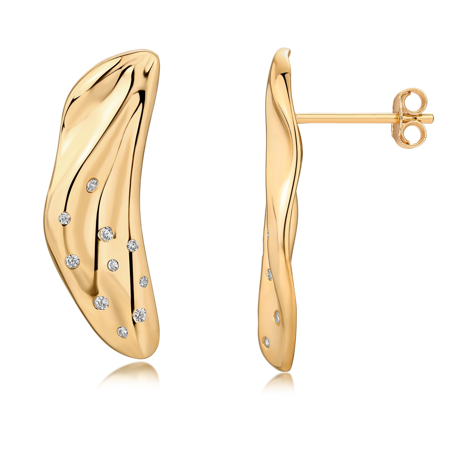 AROS DORADO HOJA SALPICADO DE PIEDRAS