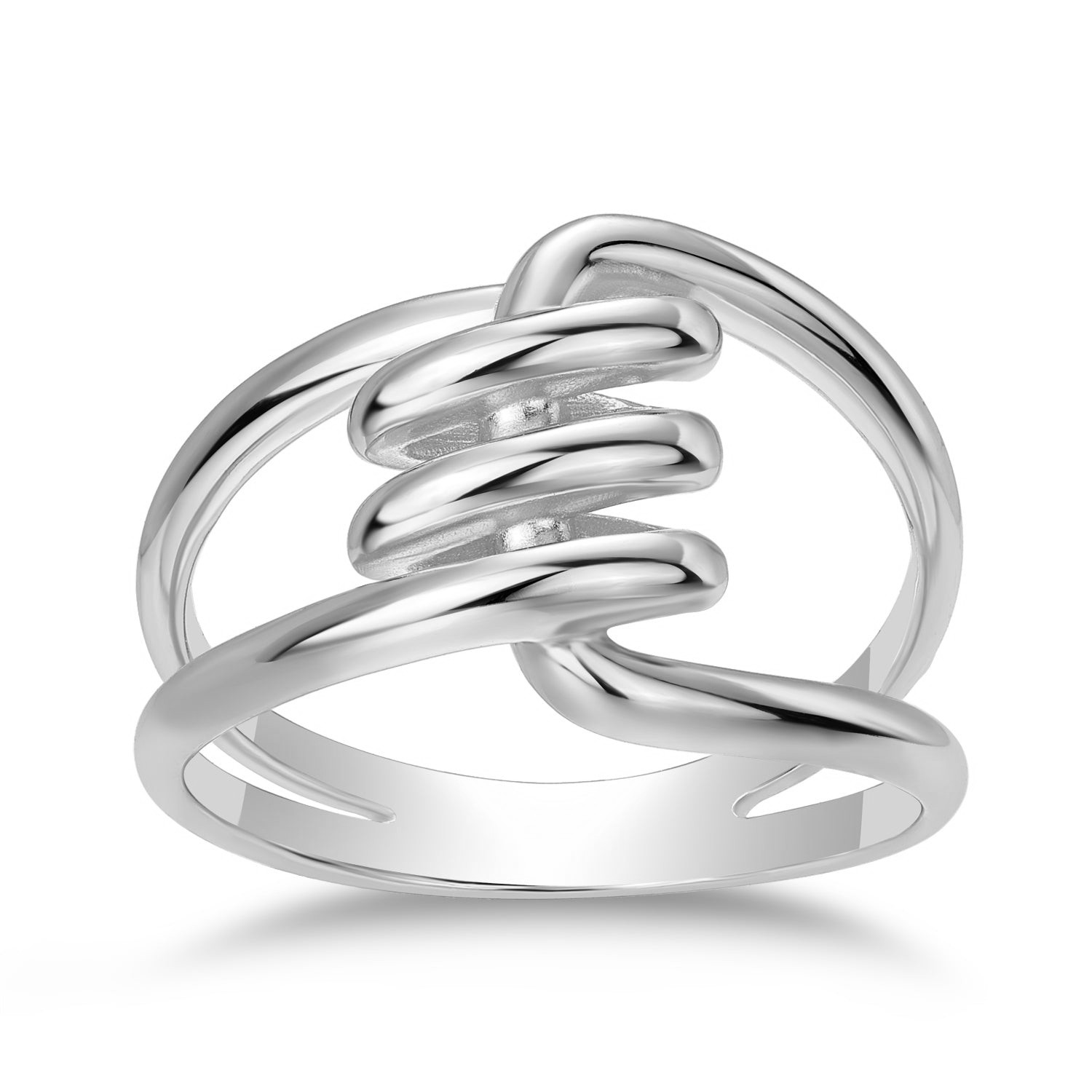ANILLO BLANCO RETORCIDO ENTRELAZADO