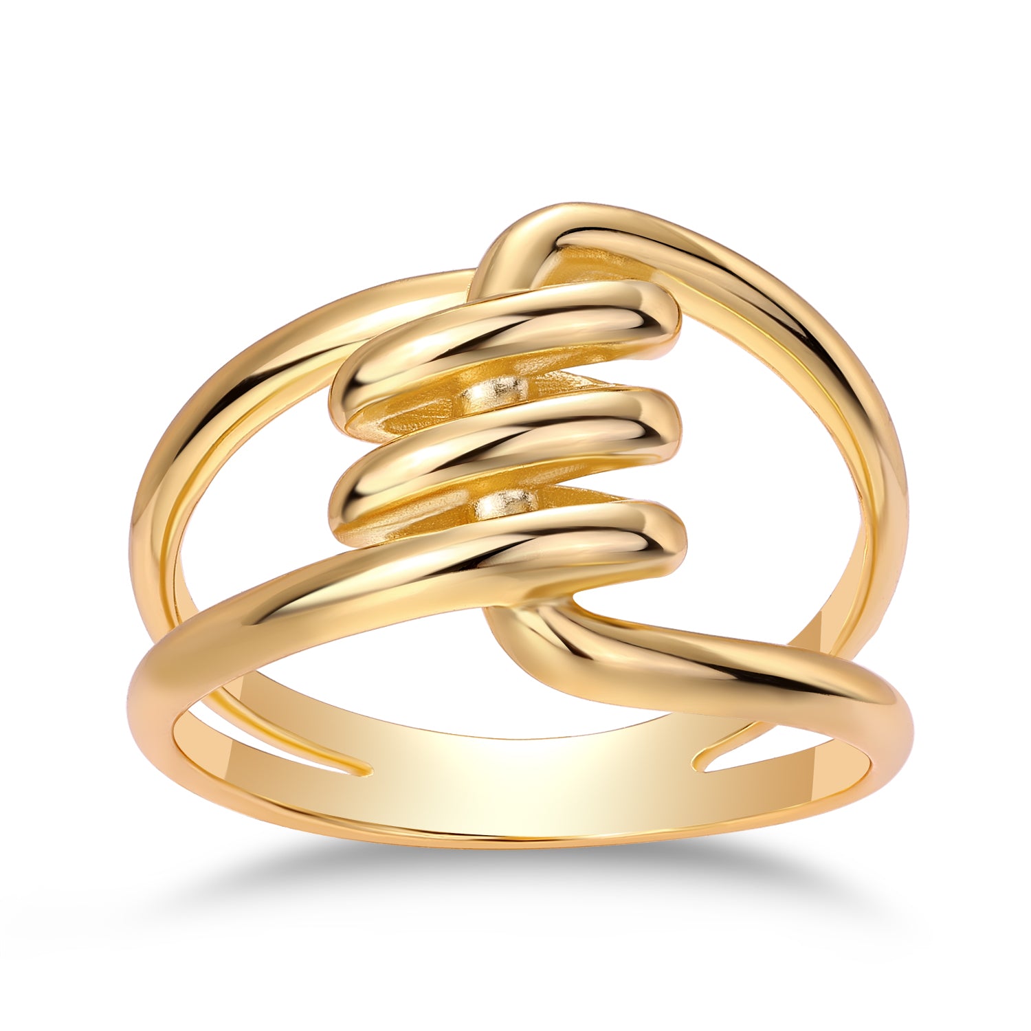 ANILLO DORADO RETORCIDO ENTRELAZADO