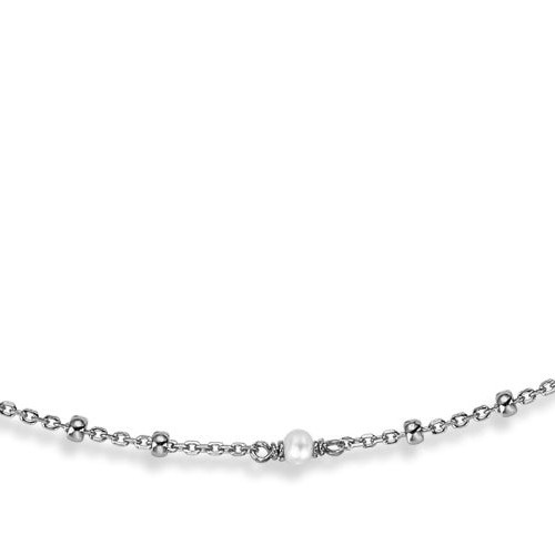 COLLAR BLANCO MINI PERLITA Y BOLITA 42+5CM