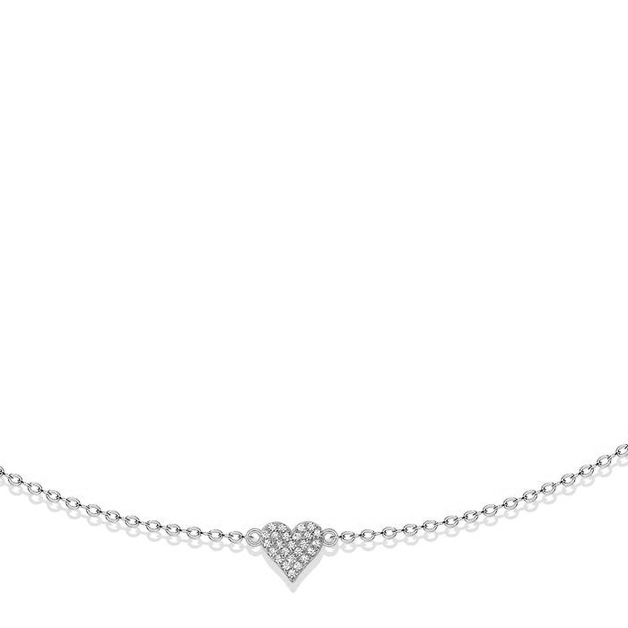 GARGANTILLA BLANCO CINCO CORAZONES PAVE 42+5CM