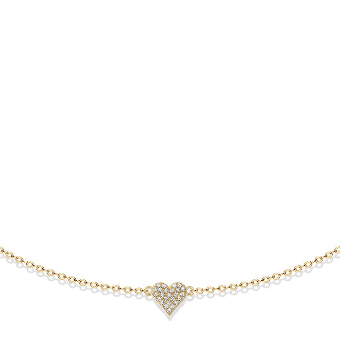 GARGANTILLA DORADA CINCO CORAZONES PAVE 42+5CM