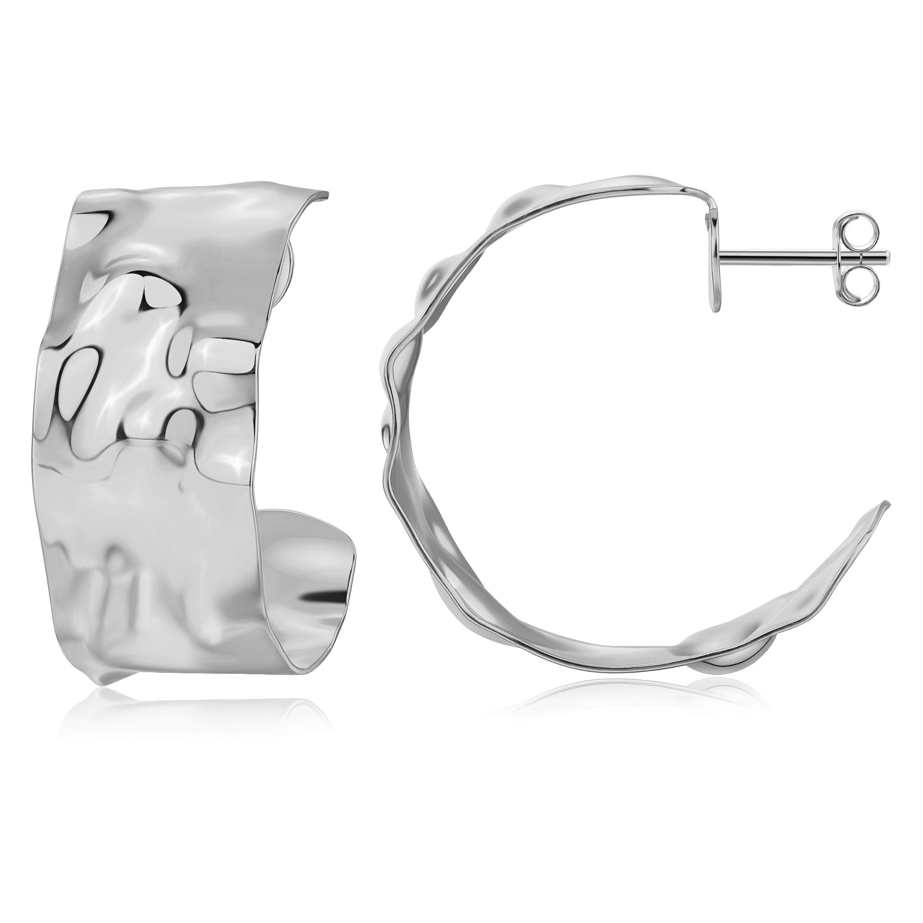 AROS BLANCO ABIERTO MARTILLADO 15X35MM