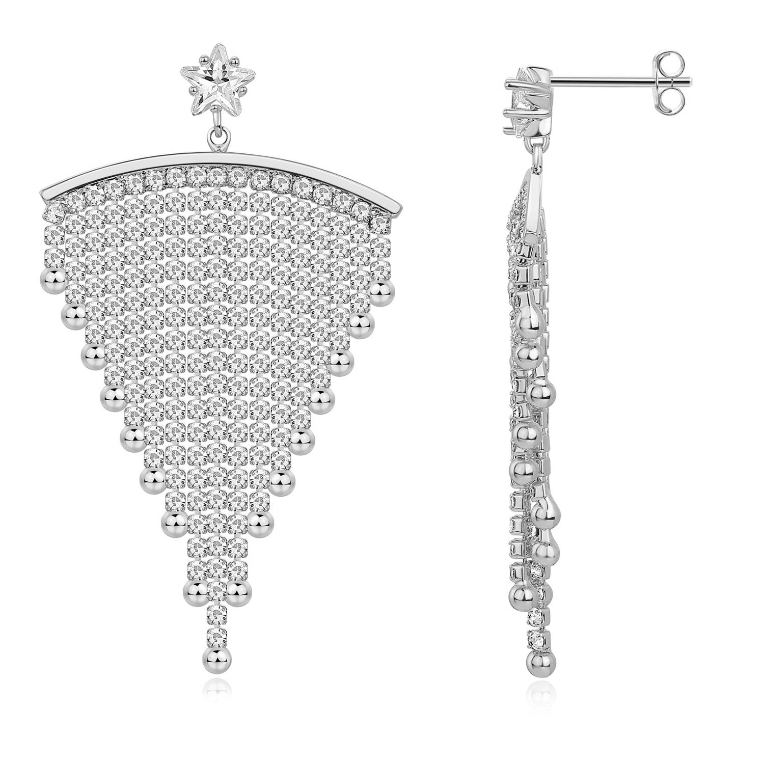 AROS BLANCO VELO DE PIEDRAS DEGRADE CON BOLITAS