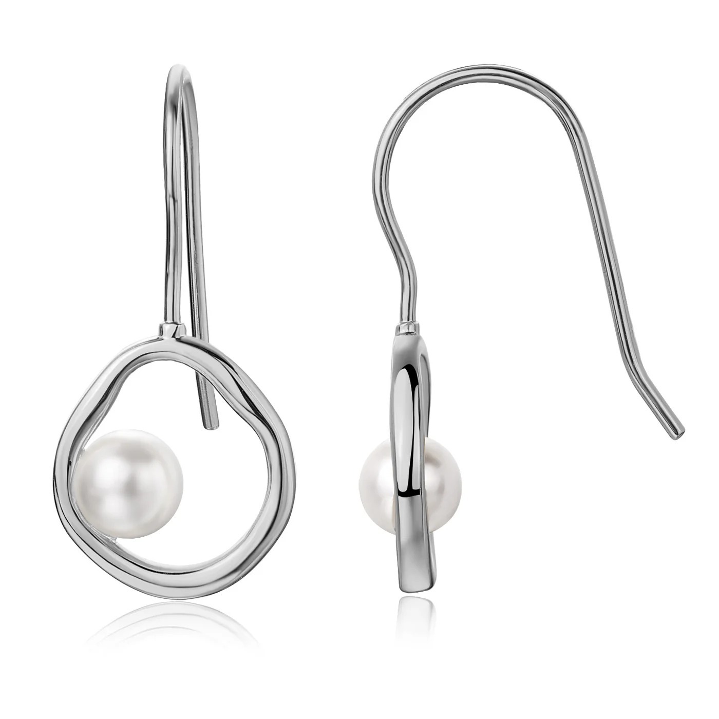 AROS BLANCO CONTORNO REDONDO IRREGULAR CON PERLA