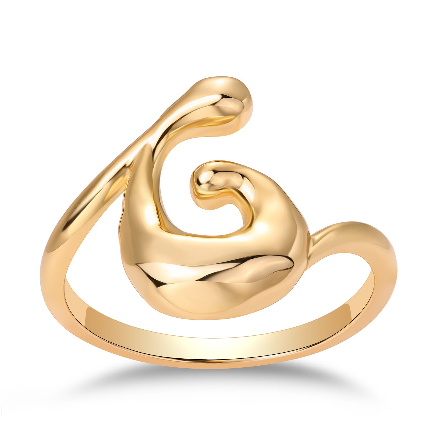 ANILLO DORADO ESPIRAL IRREGULAR