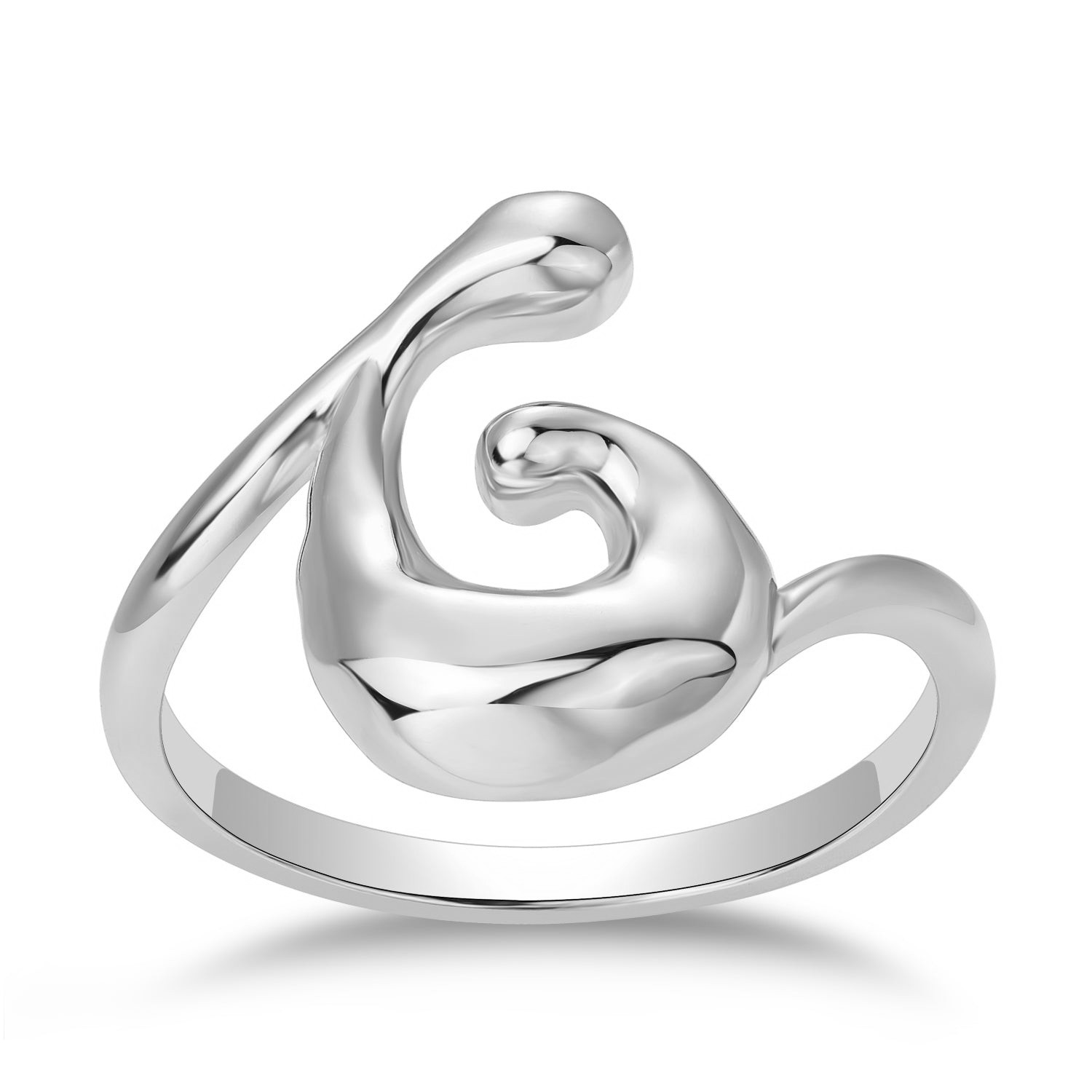 ANILLO BLANCO ESPIRAL IRREGULAR