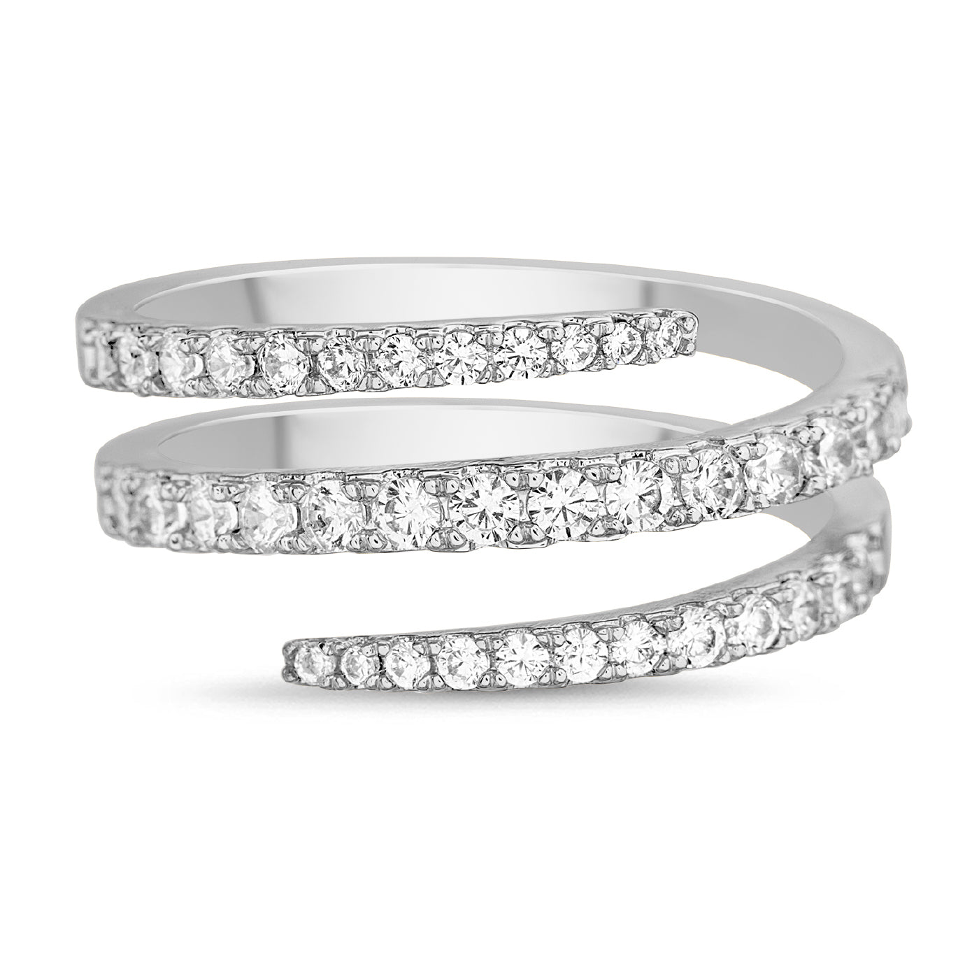ANILLO BLANCO TRES TIRAS MEDIO SIN FIN ABIERTO