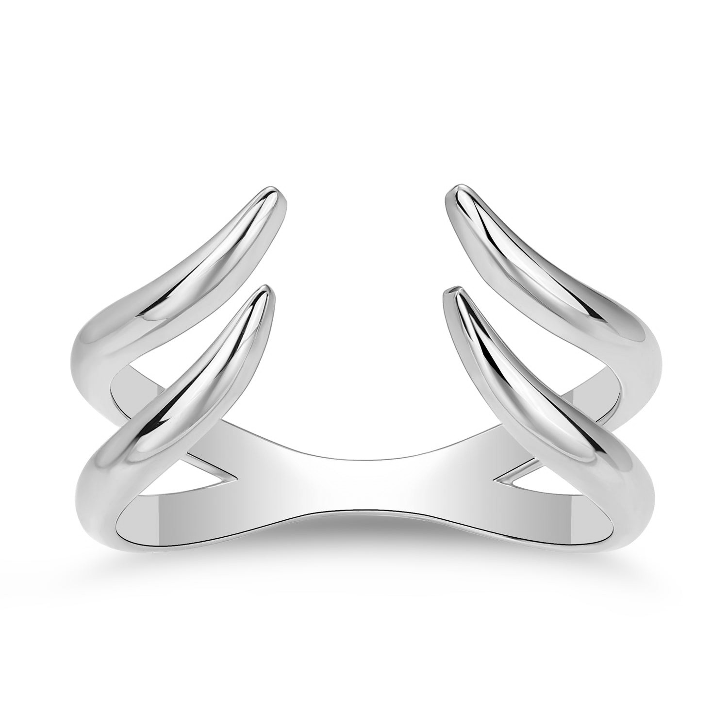 ANILLO BLANCO DOBLE ABIERTO PUNTAS