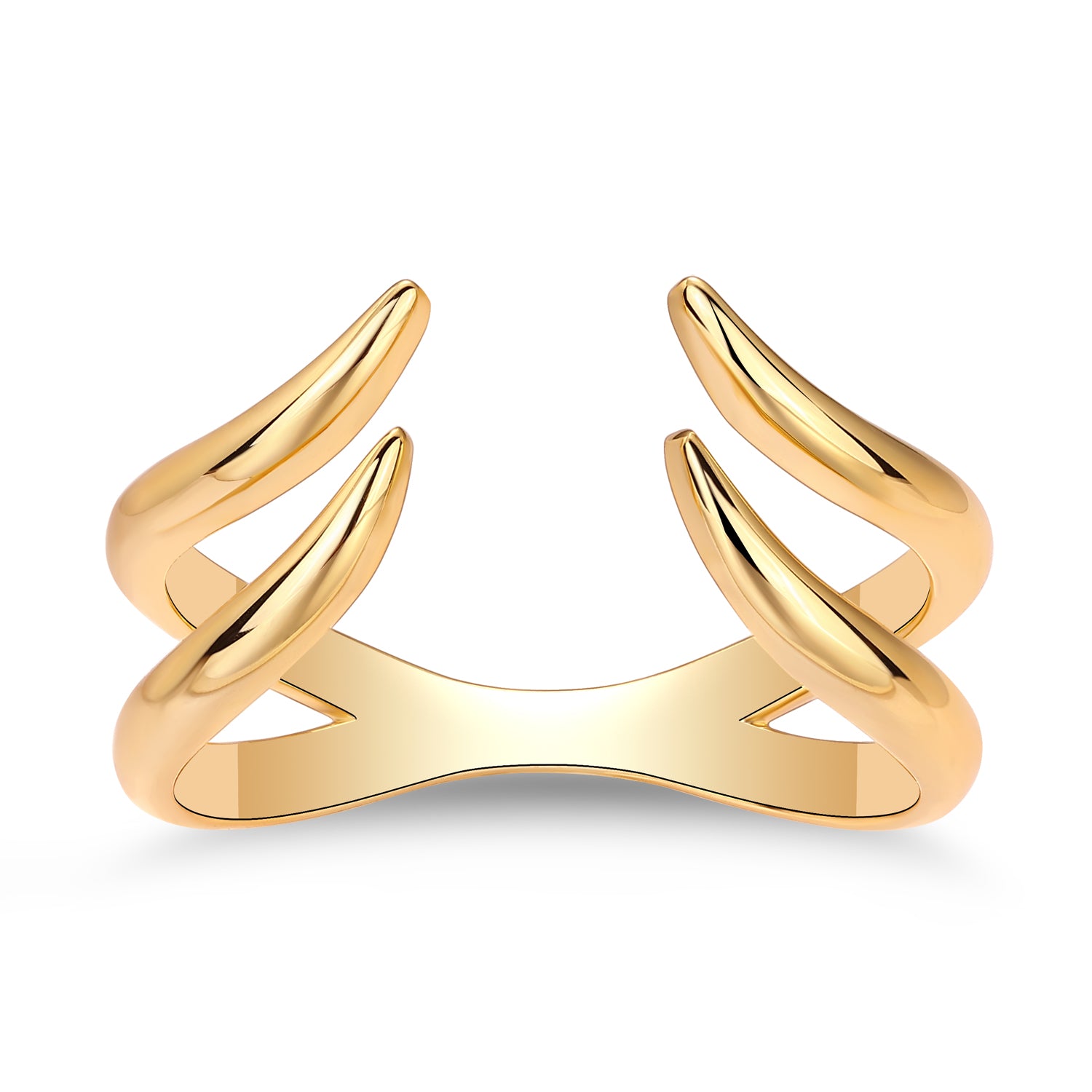 ANILLO DORADO DOBLE ABIERTO PUNTAS
