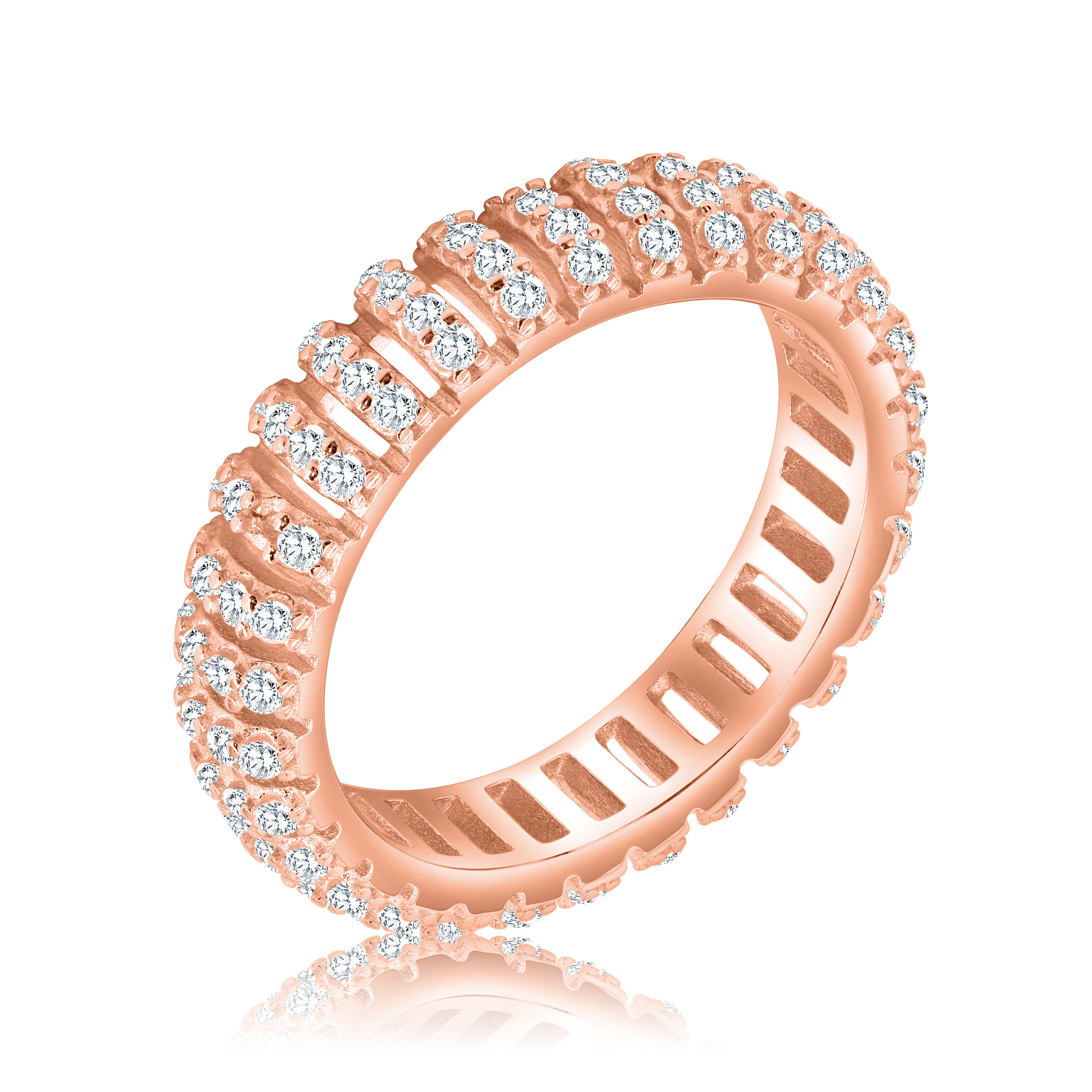 ANILLO ROSADO MULTI TIRAS SIN FIN PAVE PREMIUM