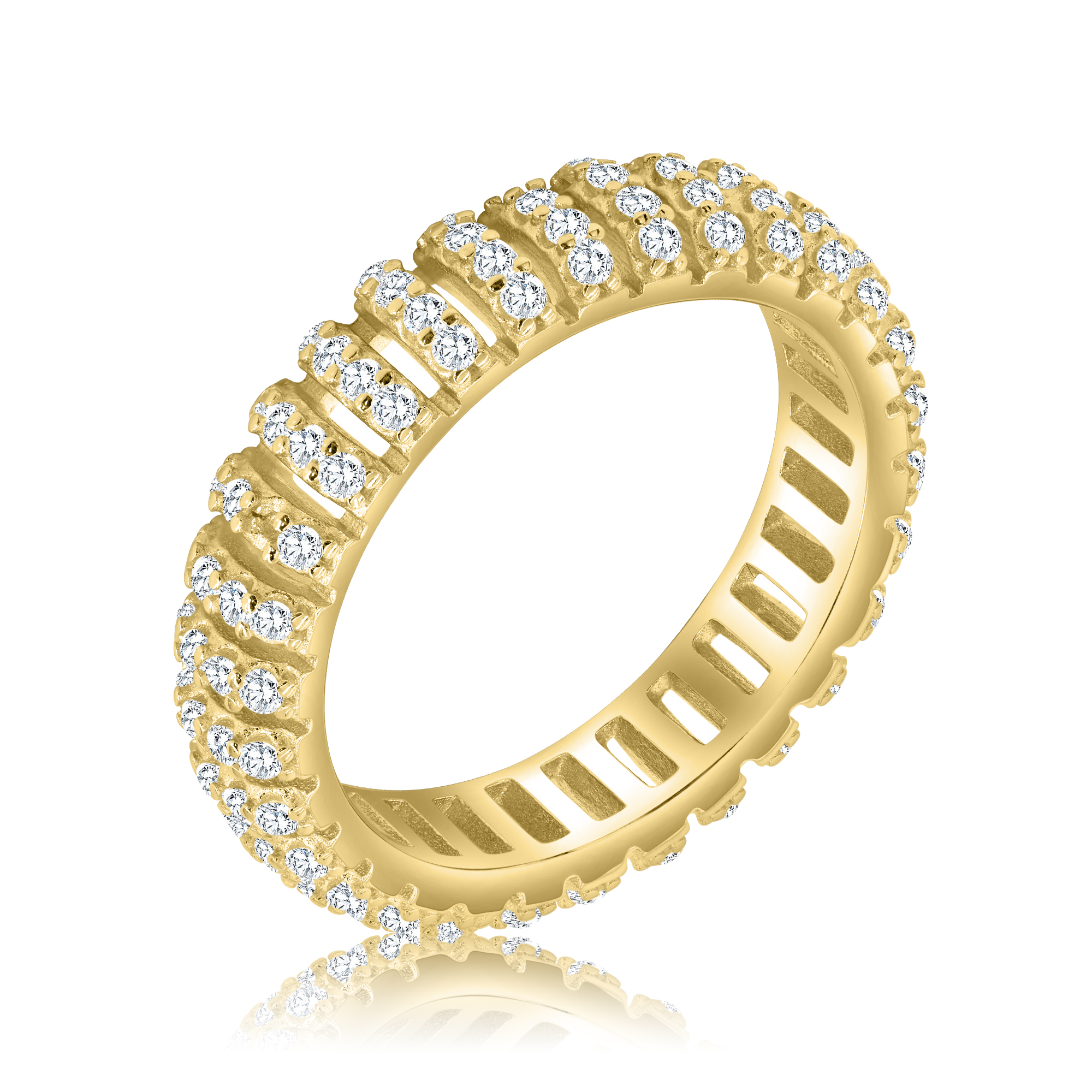 ANILLO DORADO MULTI TIRAS SIN FIN PAVE PREMIUM
