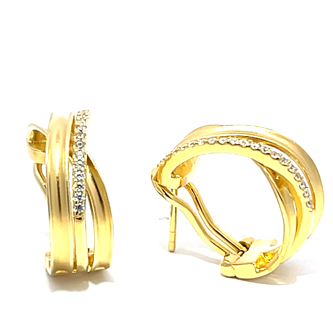 PAR AROS DORADO TIRAS CRUZADAS ARENADAS MEDIO SIN FIN