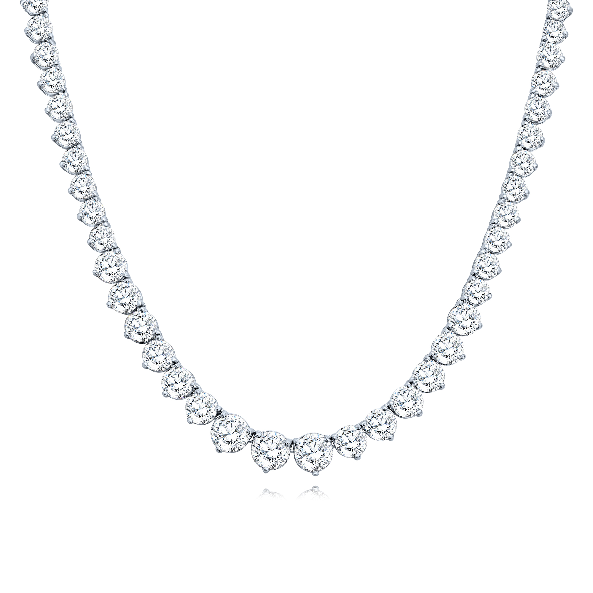 GARGANTILLA BLANCO TIPO TENIS GRIFAS CON PIEDRAS PREMIUM