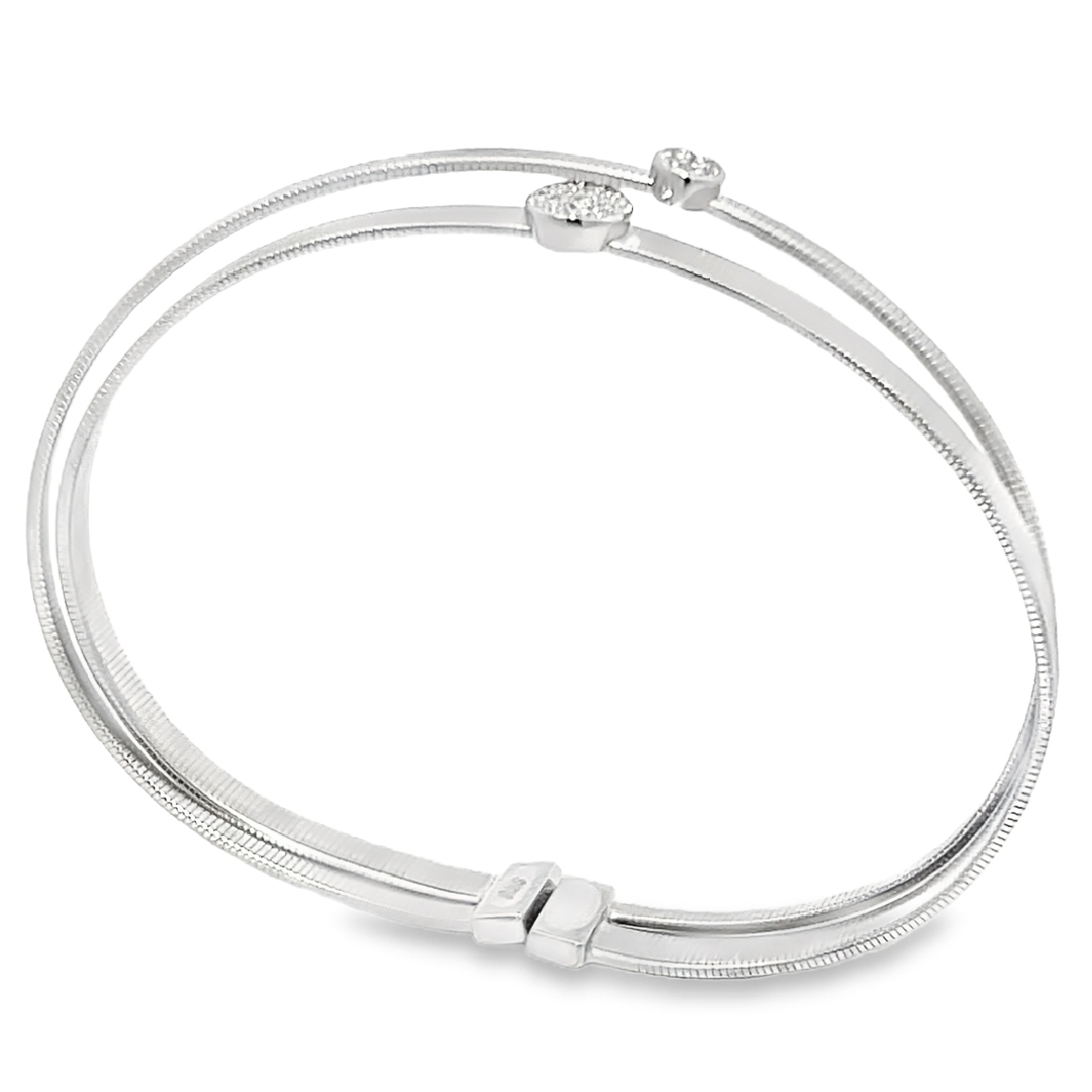 PULSERA ABIERTA DORADO CINTA RAYADO CRUZADO CIRCULO PAVE PREMIUM